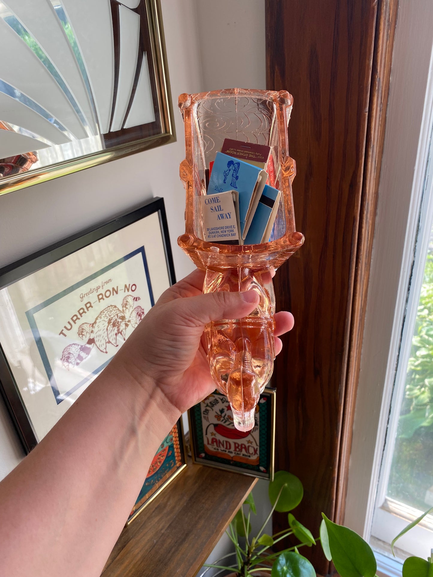 Jeanette Vintage Pink Depression Glass Horse & Carriage