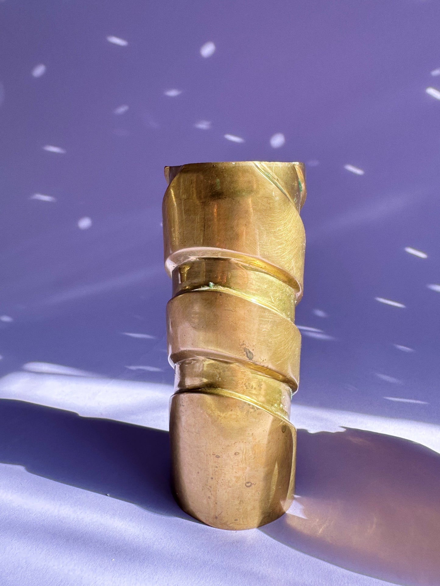 Vintage Cylinder Shaped Brass Candlestick