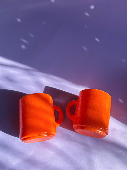 Vintage Hazel Atlas Orange Peel Coffee Mugs