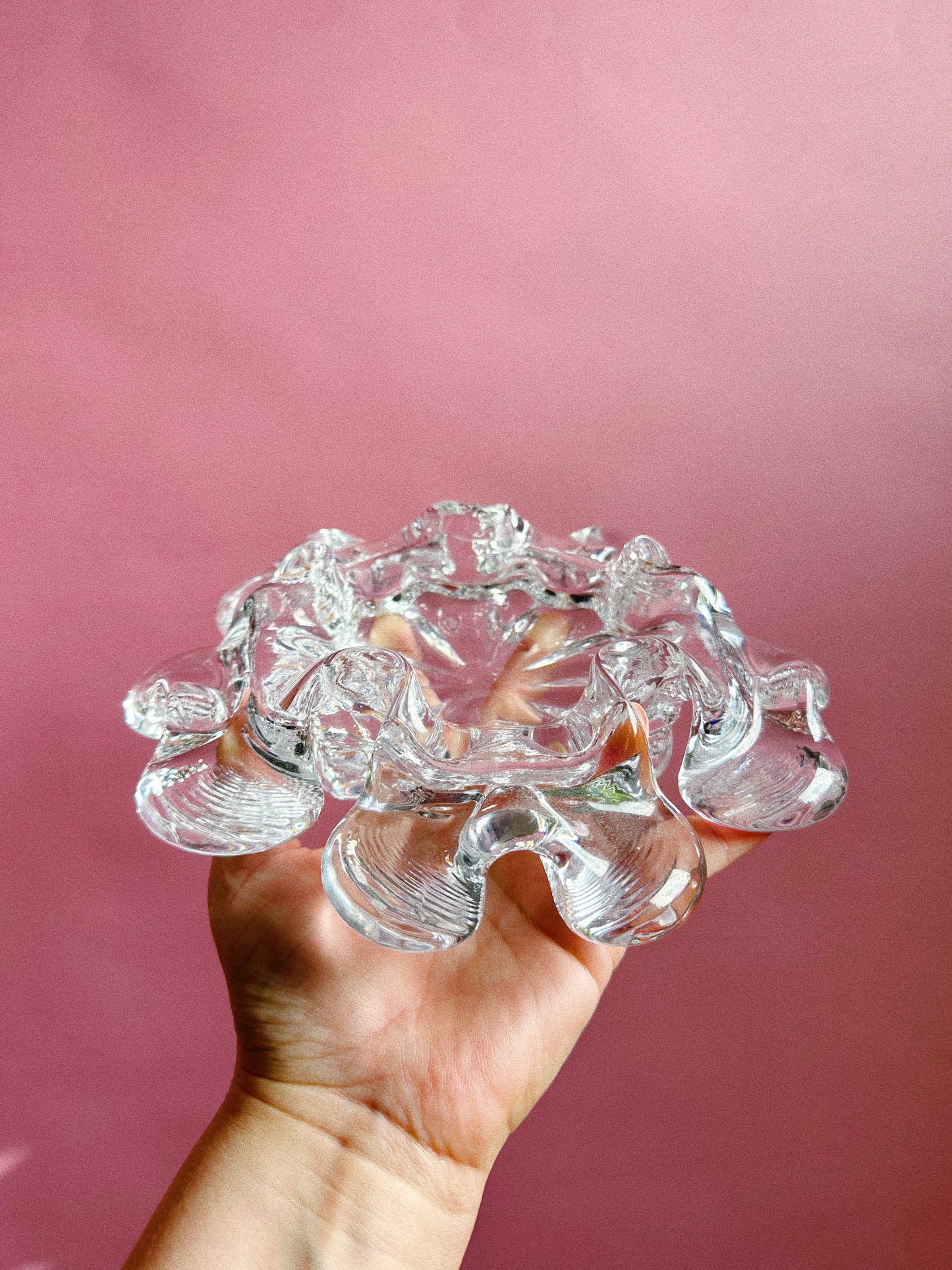 Vintage Heavy Crystal Ashtray / Throw Dish