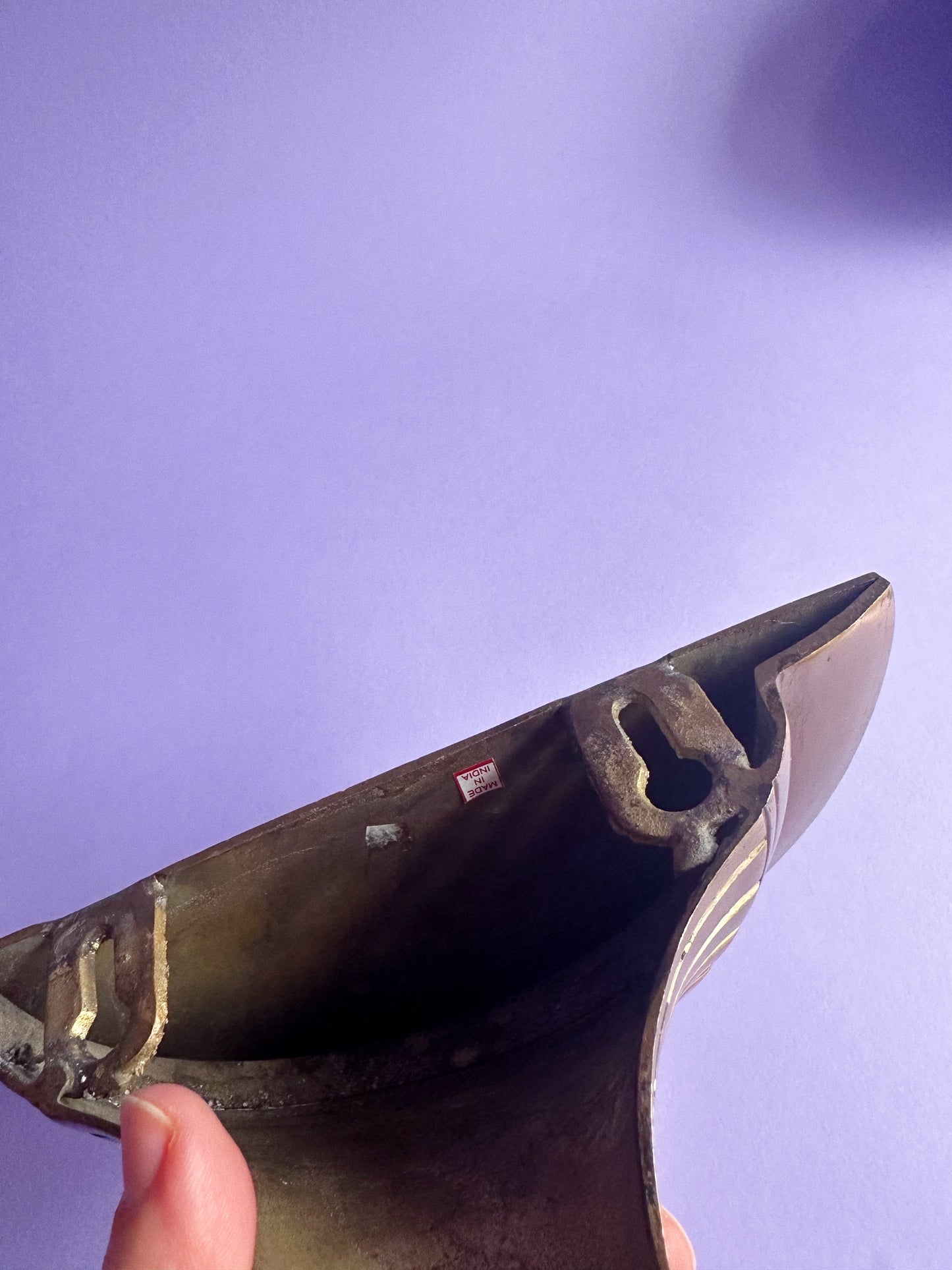 Vintage Ornate Solid Brass Heavy Gilt Wall Sconce Shelf Hollywood Regency