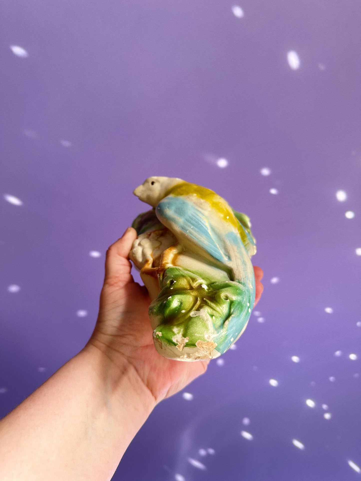 Vintage Chalkware Bird Wall Pocket