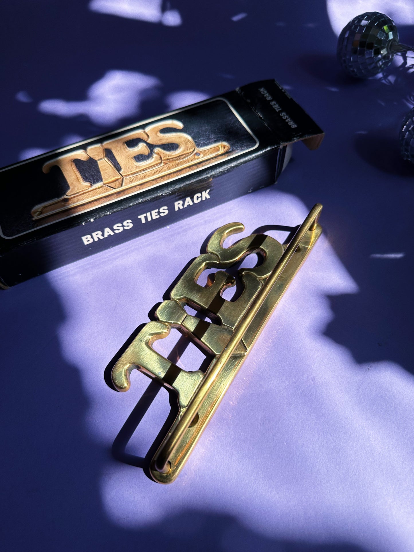 Vintage Brass Tie Hanger “Ties” NIB