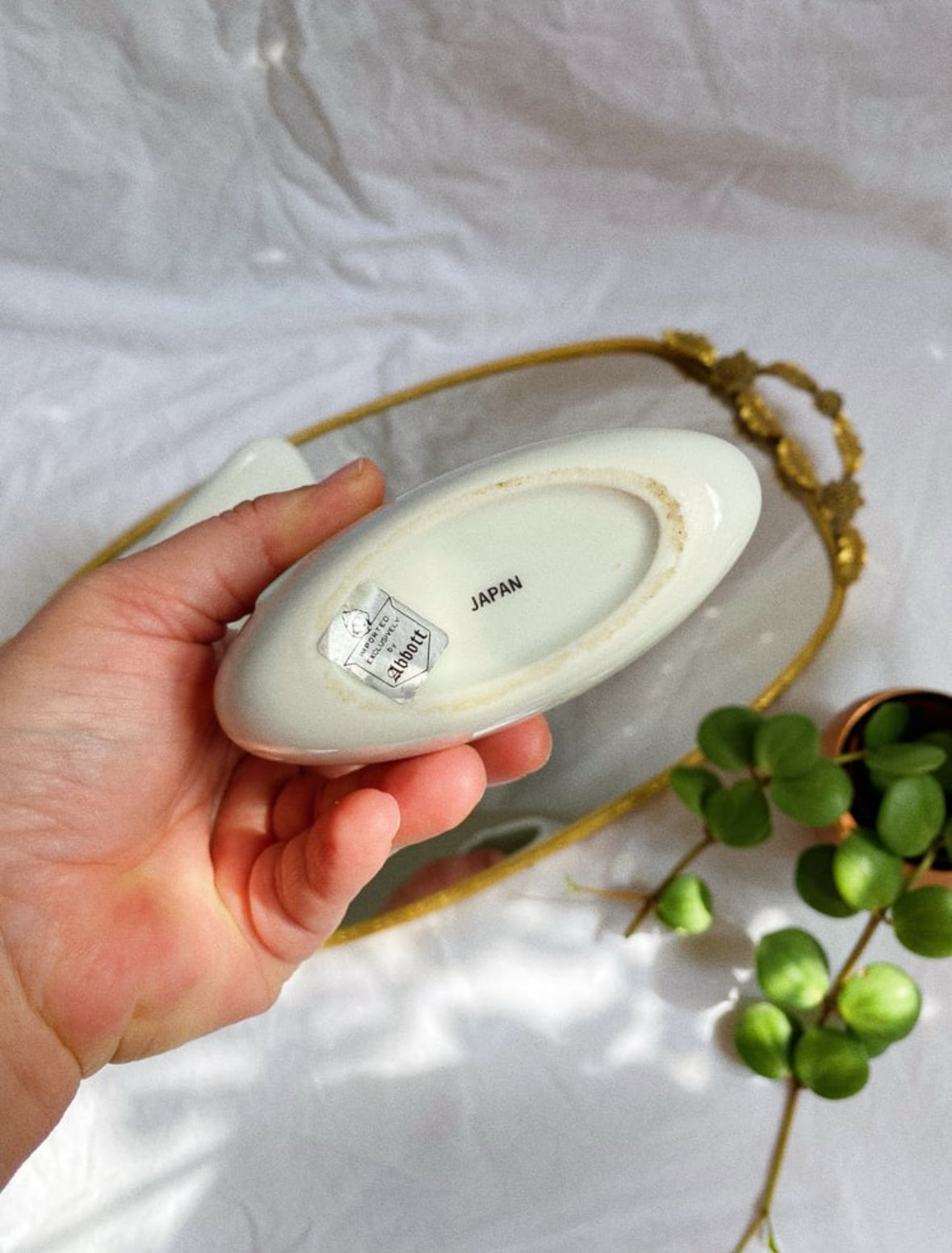 Vintage Porcelain Photo Frame & Vase