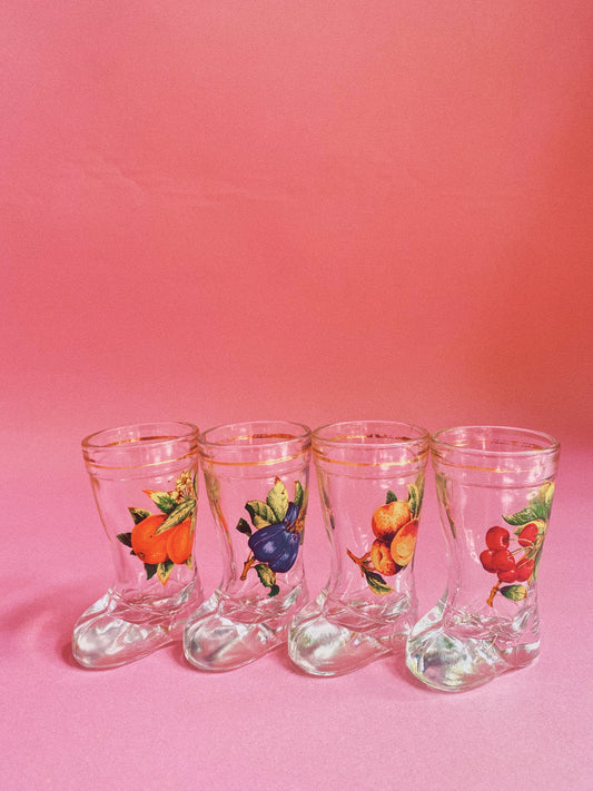 Mid Century Mod Dep Boot Shot Glasses