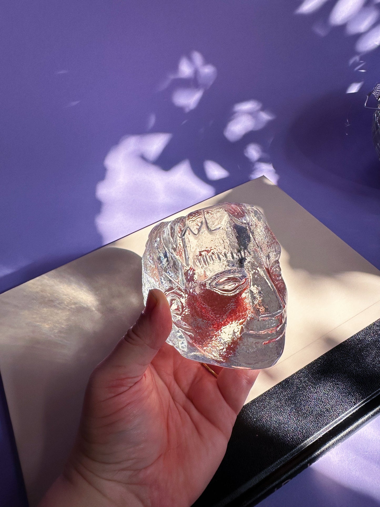 Vintage Kosta Boda Art Glass Head Candle Holder Designed by Bertil Vallien