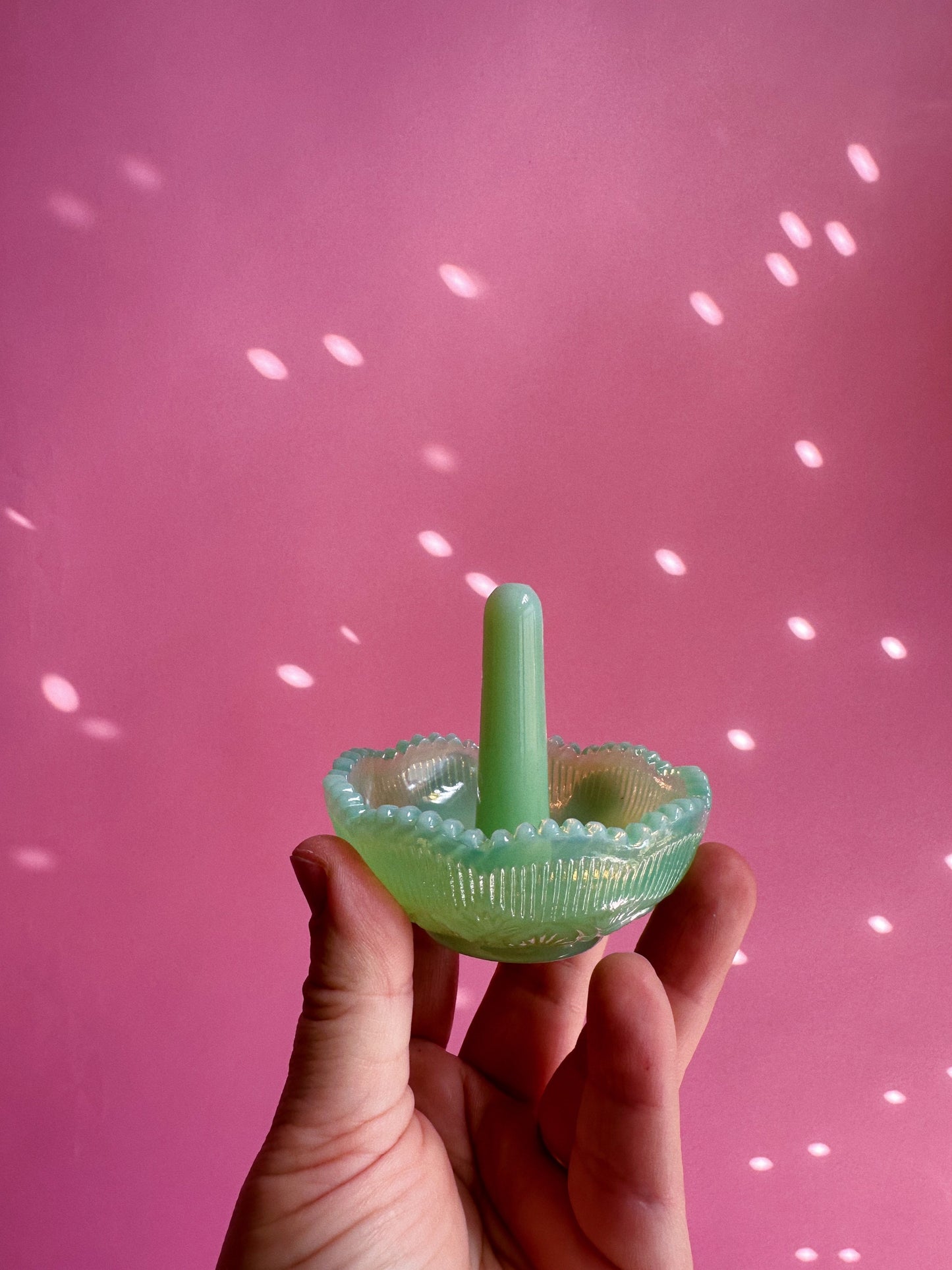 Jadeite Original Mosser Glass Ring Holder Dish