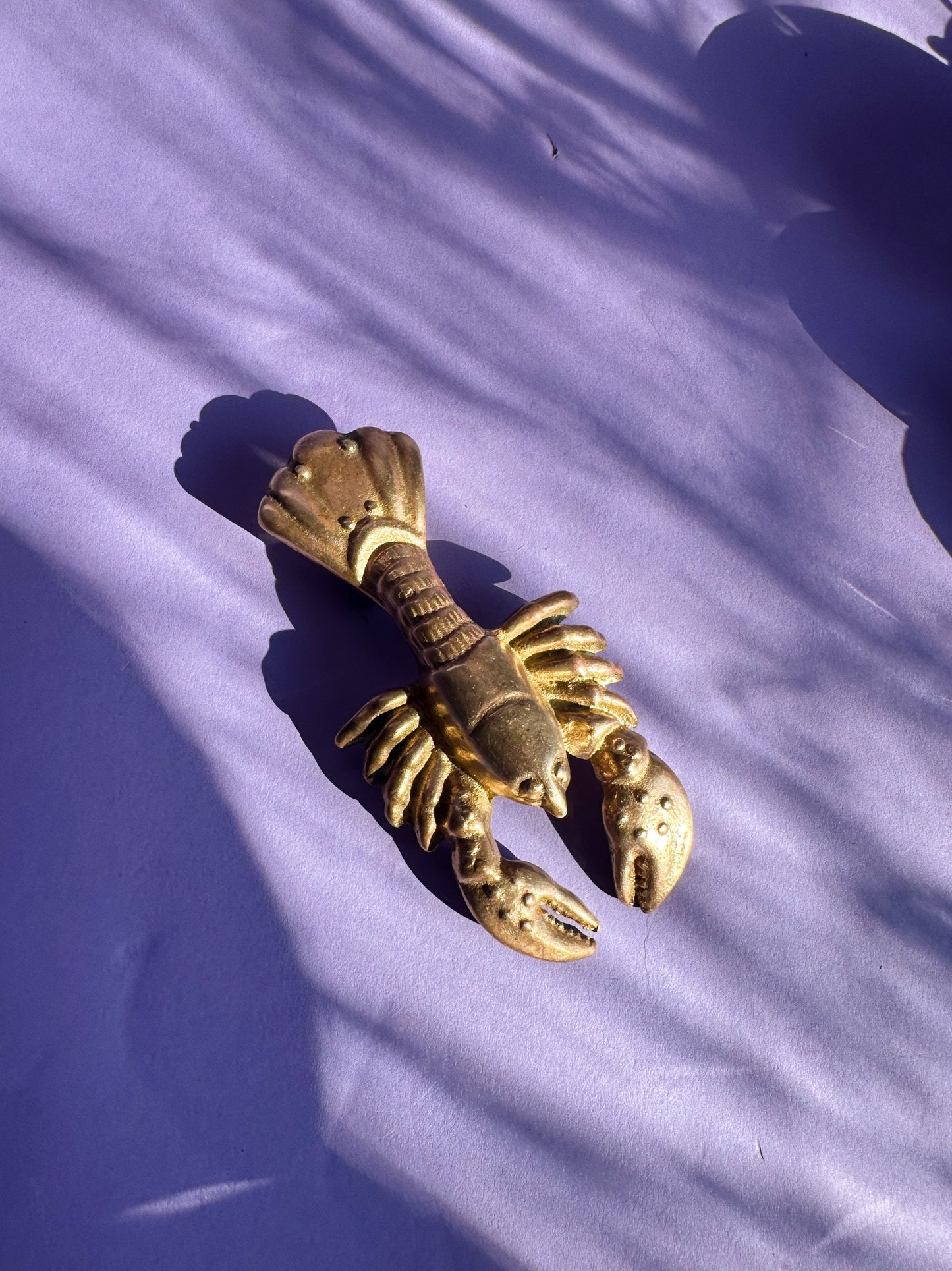 Vintage Heavy Lobster Brass Bottle Opener