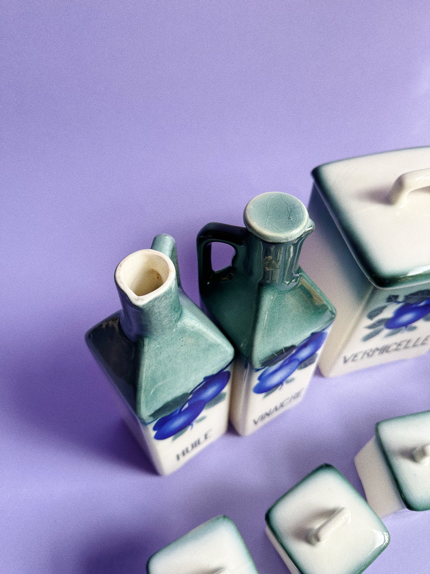 1920s Antique Porcelain Kitchen Canisters by Ditmar Urbach