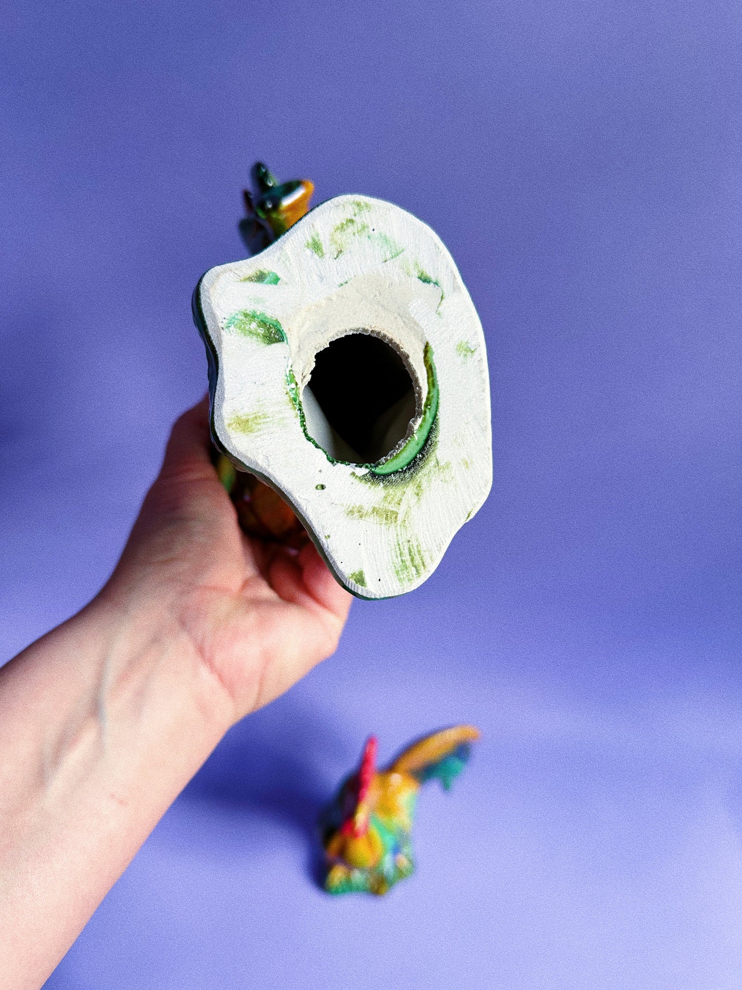 Pair Of 12” Majolica Glazed Bright Ceramic Roosters