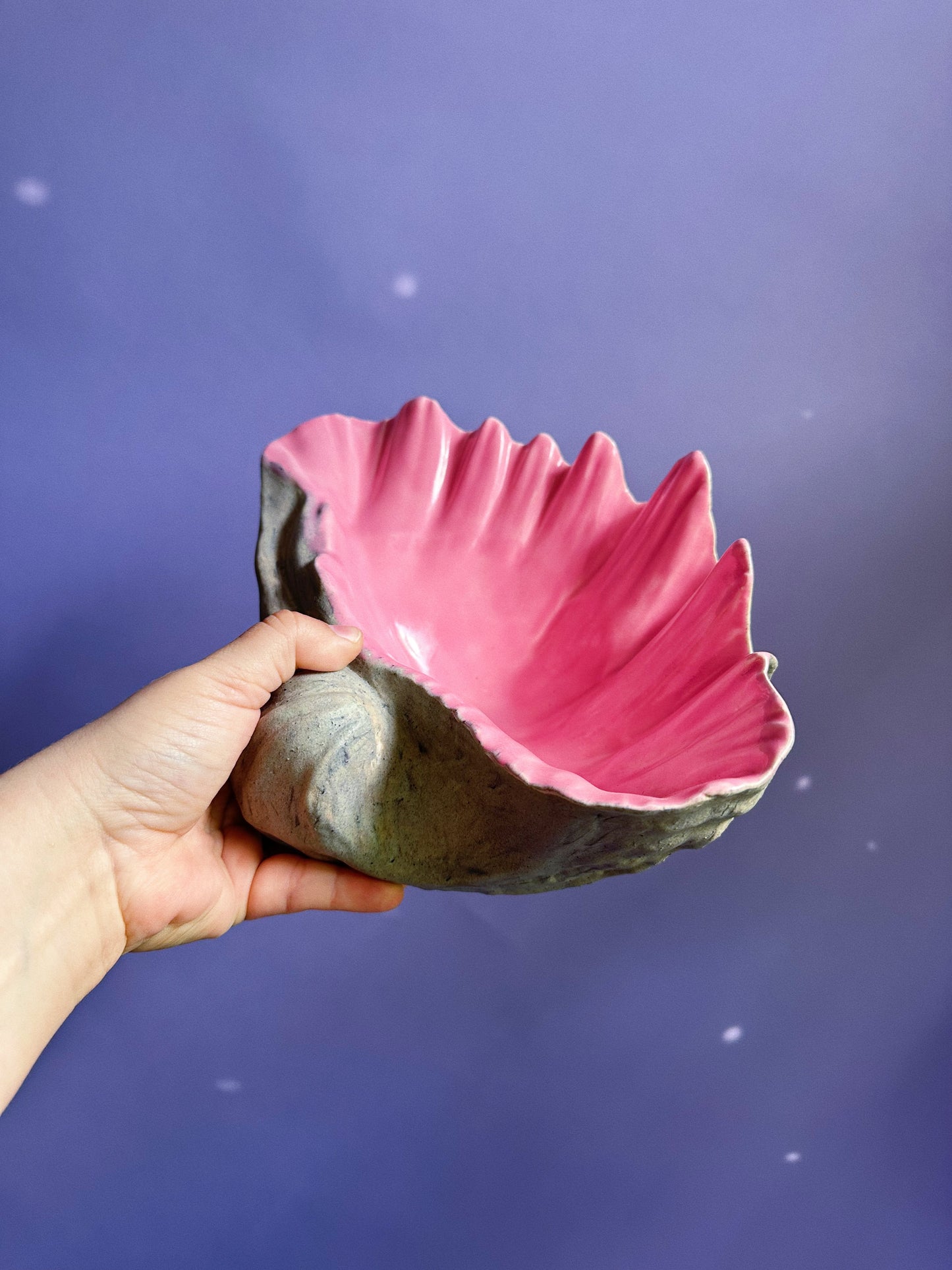 Vintage Large Ceramic Seashell Throw Dish