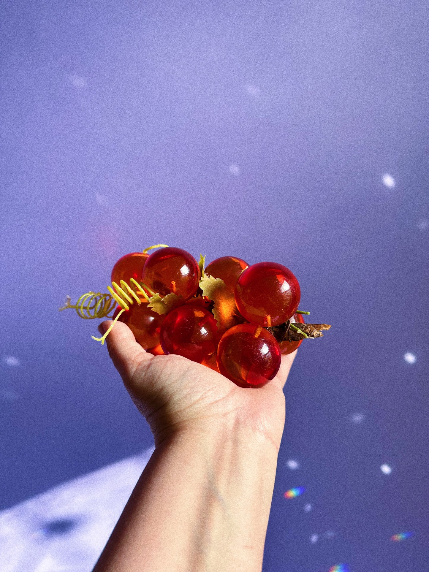 Vintage Red / Orange Lucite Grapes