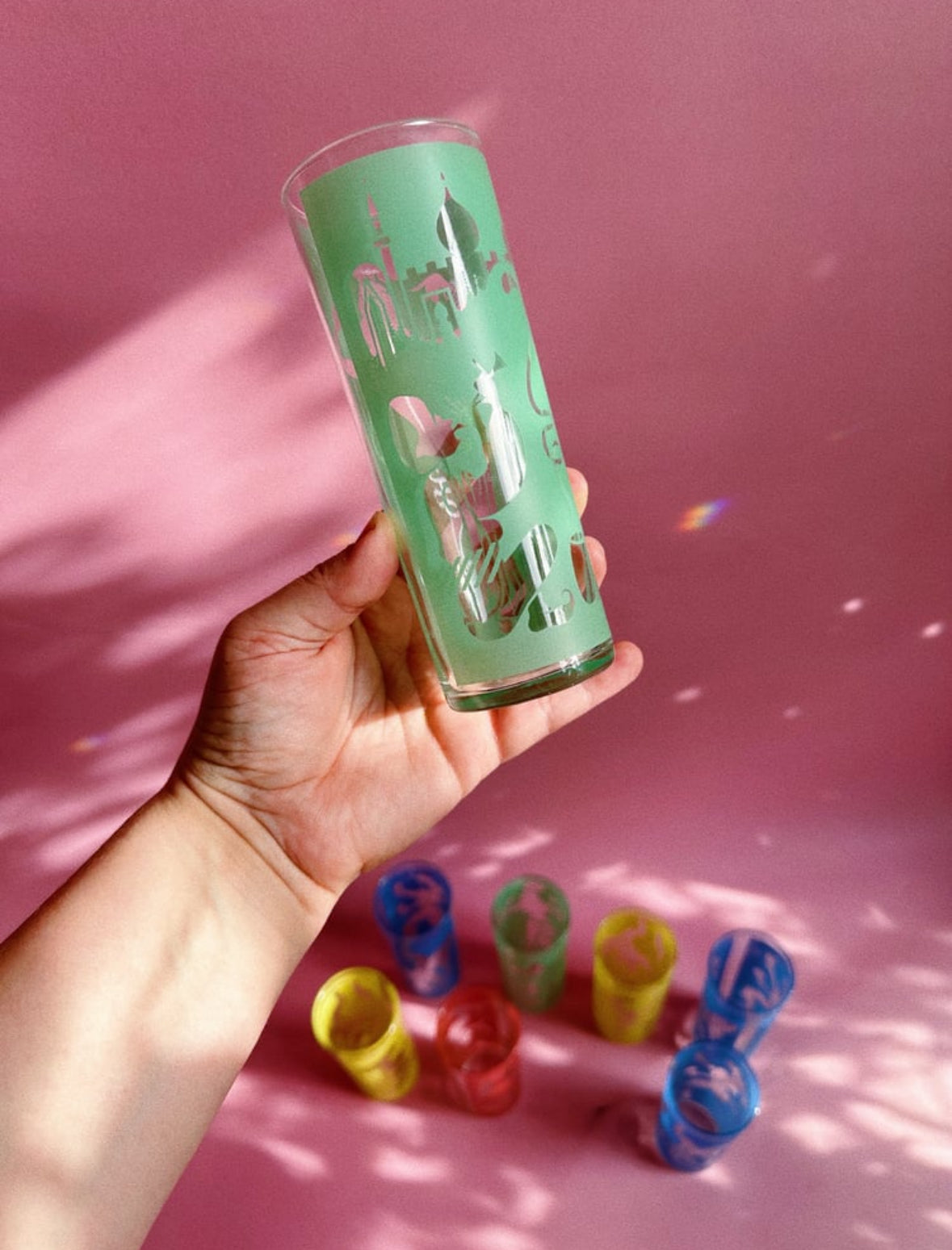 Vintage 1960s Set of 8 Mid Century Modern Cocktail Highball Glasses