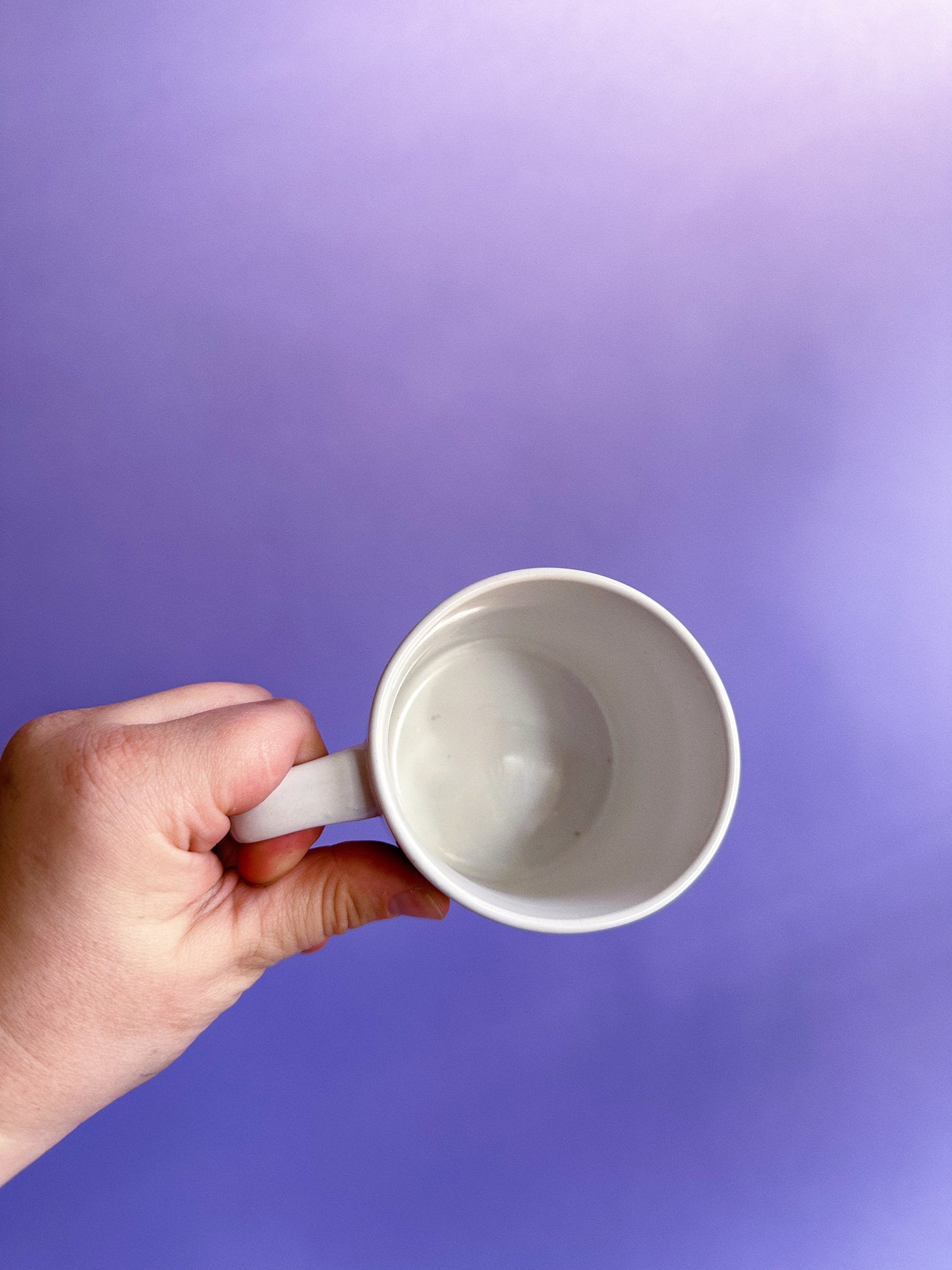 Vintage 80s Purple Flower Ceramic Mug