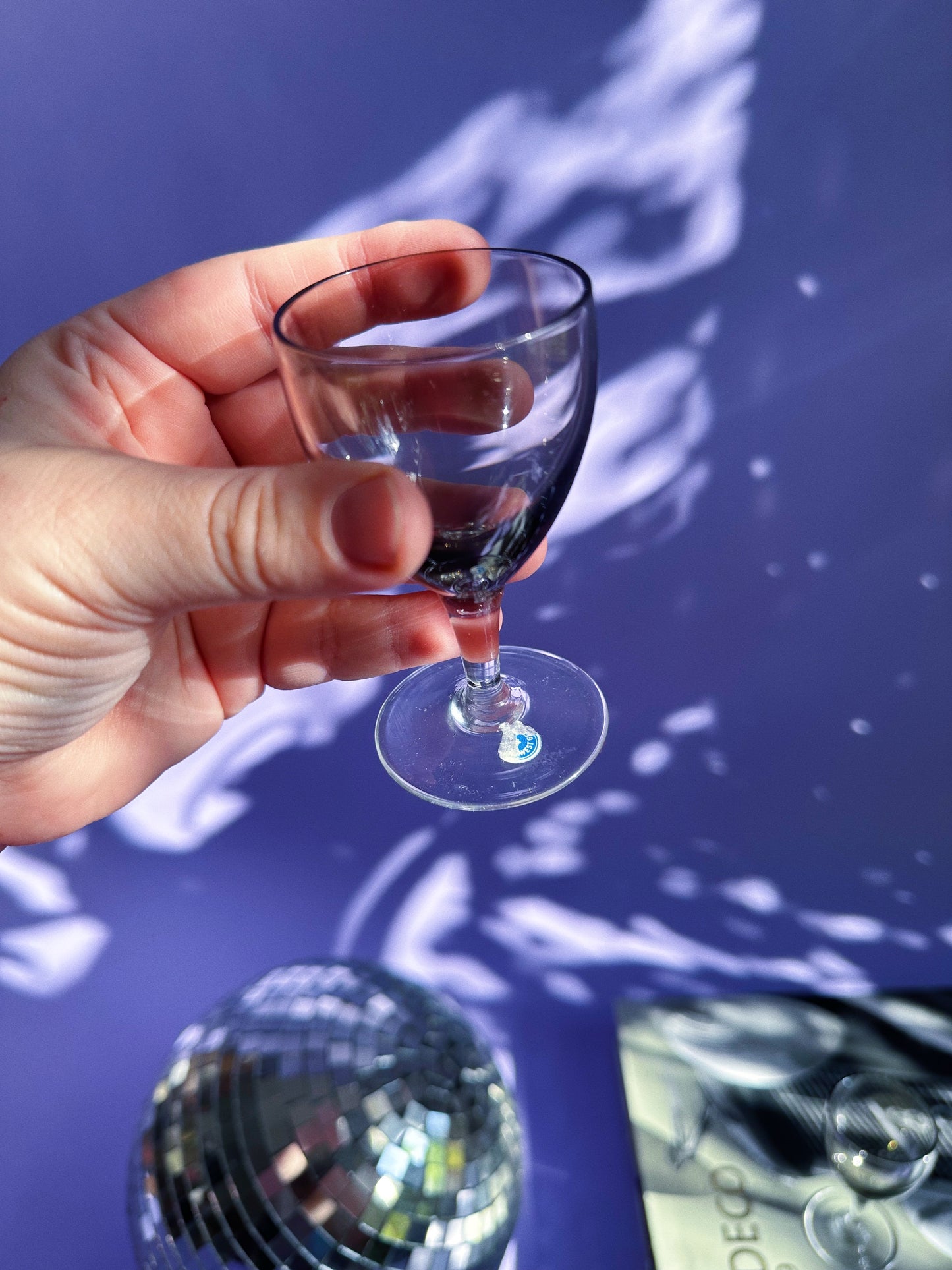 2 BelKraft Moonglo BK1 West German Contemporary Hand Blown Shot / Liqueur Glasses