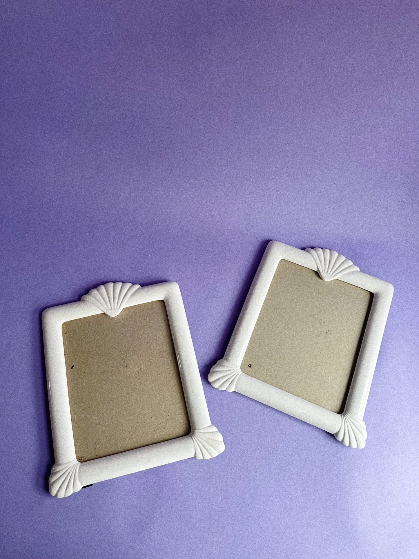 Pair of Vintage Ceramic Seashell 8x10 Frames