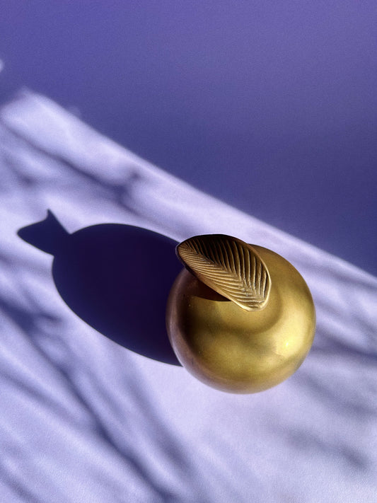 Vintage Brass Apple Paper Weight