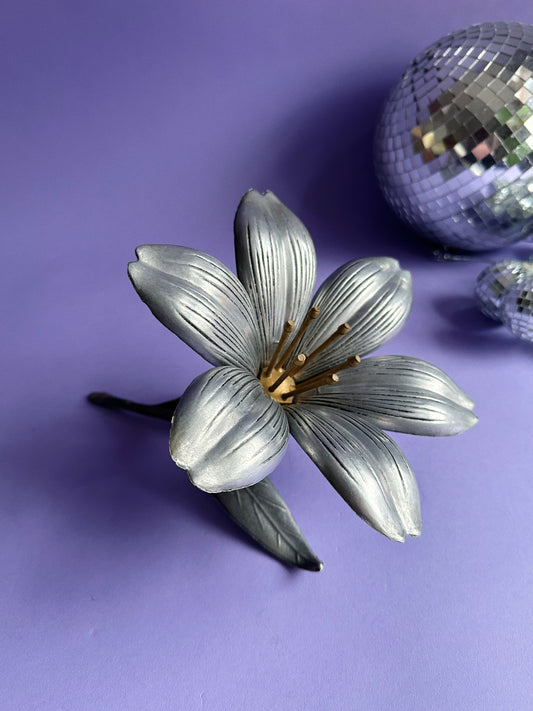 Mid Century Lotus Flower Ashtray With All  Six Removable Petals