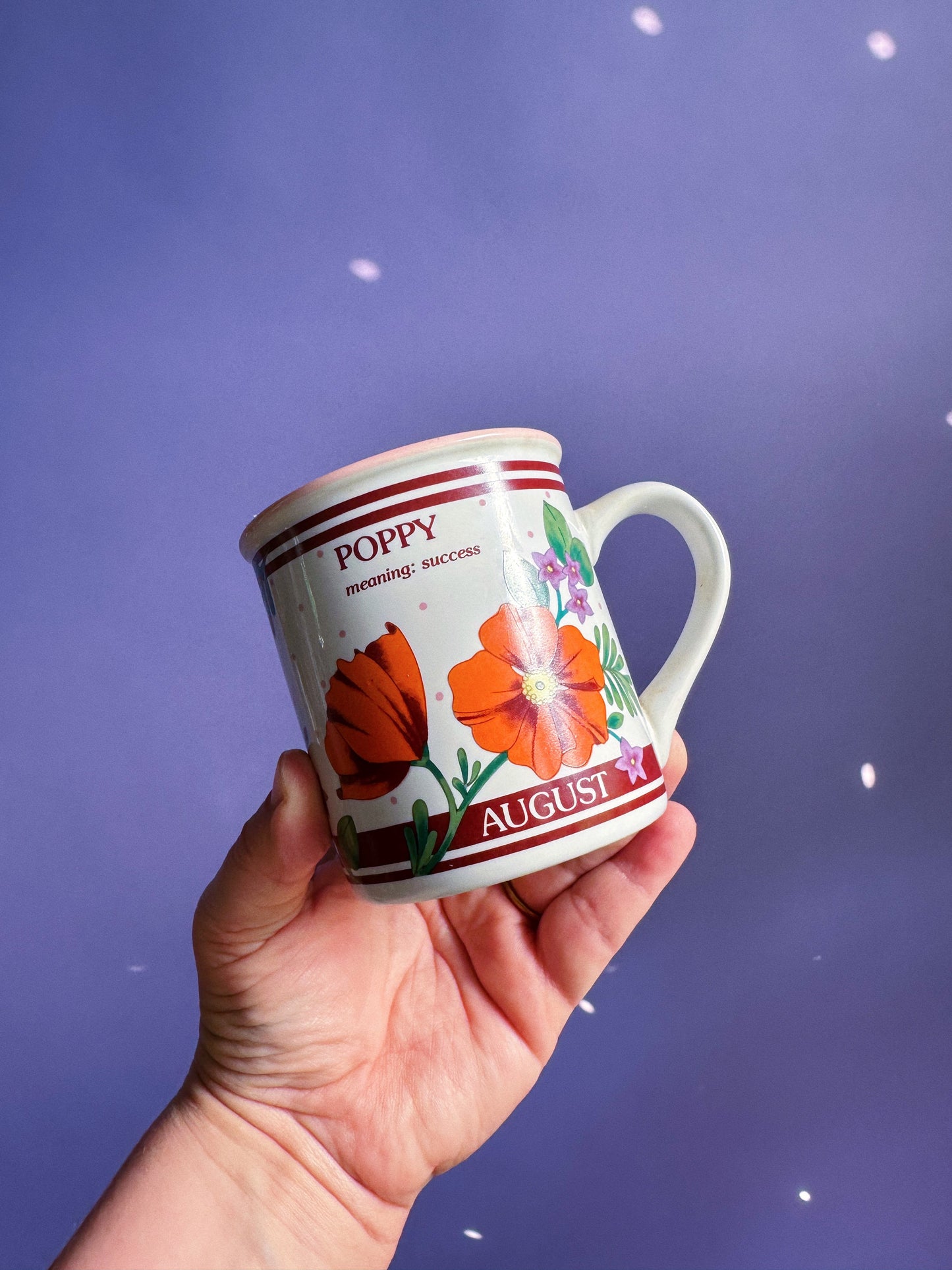 Vintage August Poppy Flower Ganz Coffee / Tea Mug