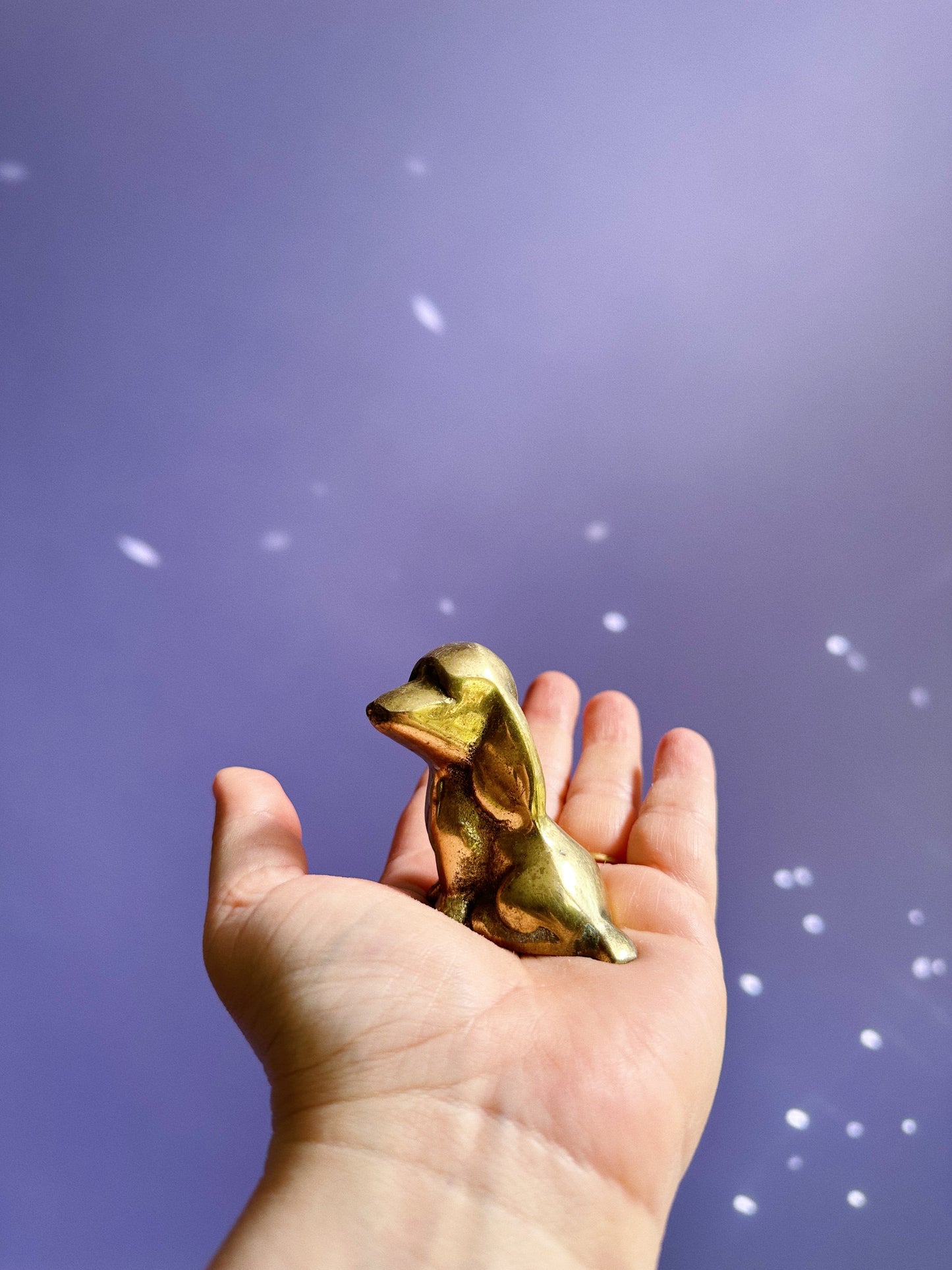 Vintage Solid Brass Puppy / Basset Hound? Sculpture