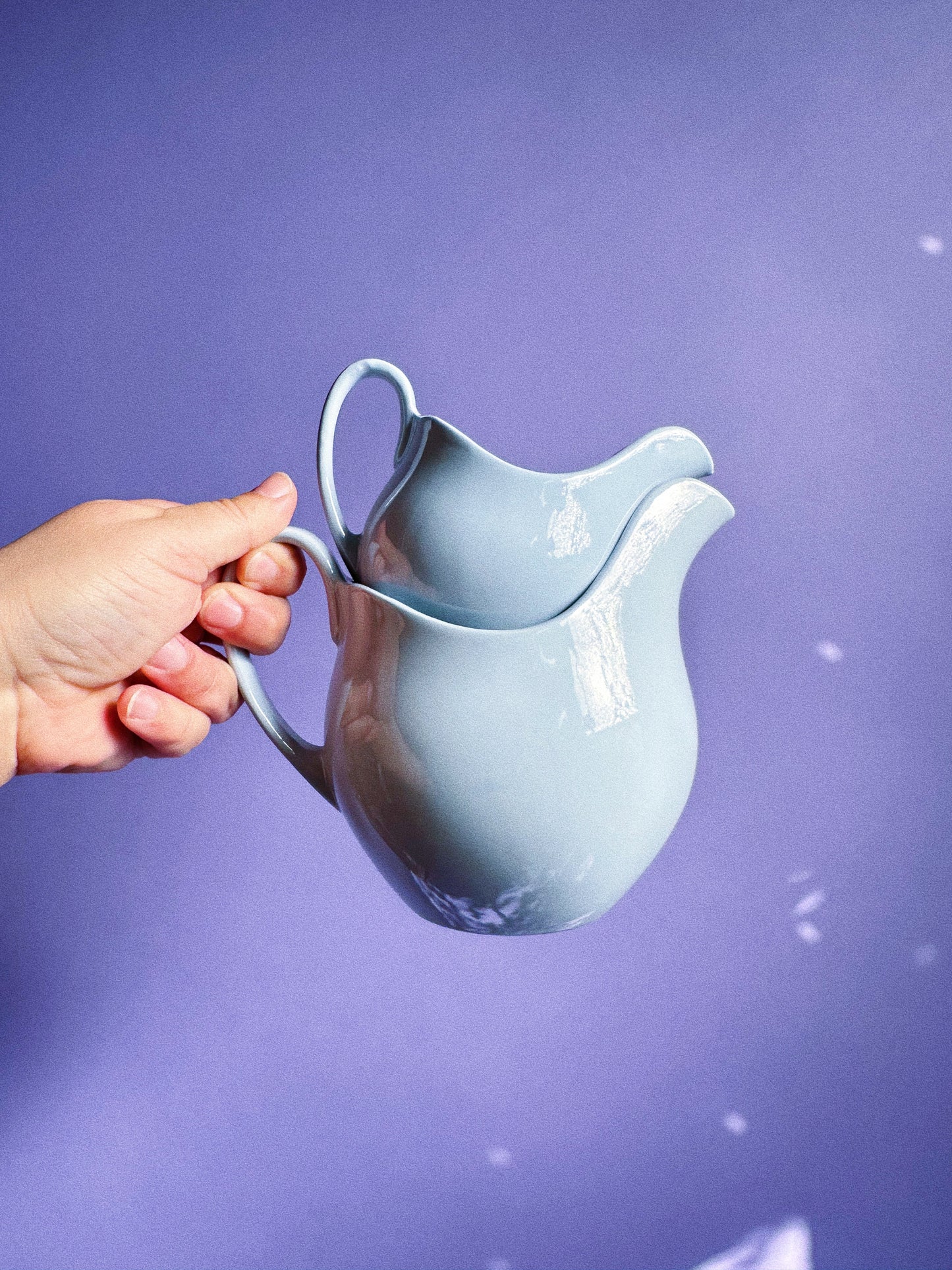 Vintage MCM Johnson Bros. Blue Cloud Pitchers