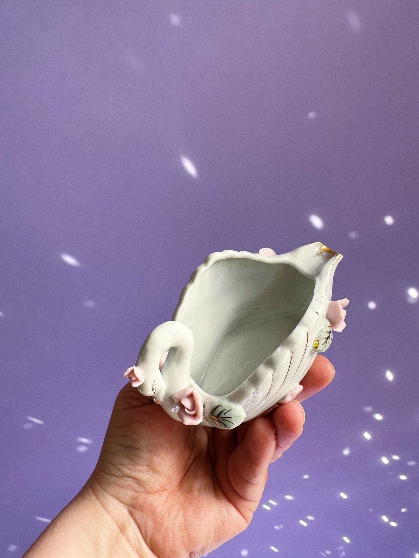 Vintage Porcelain Swan Ashtray