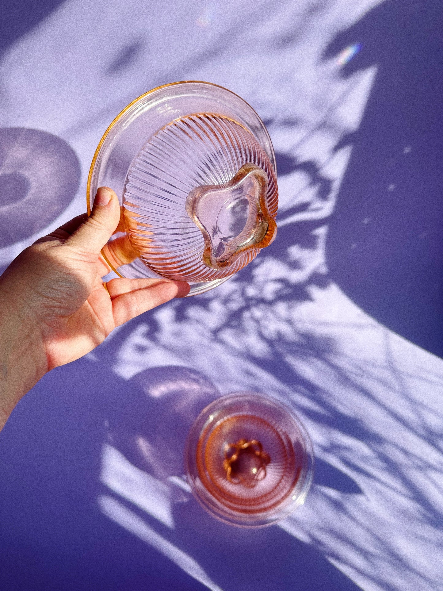 1960's Federal Glass Co. Nested Pink Ribbed Bowls