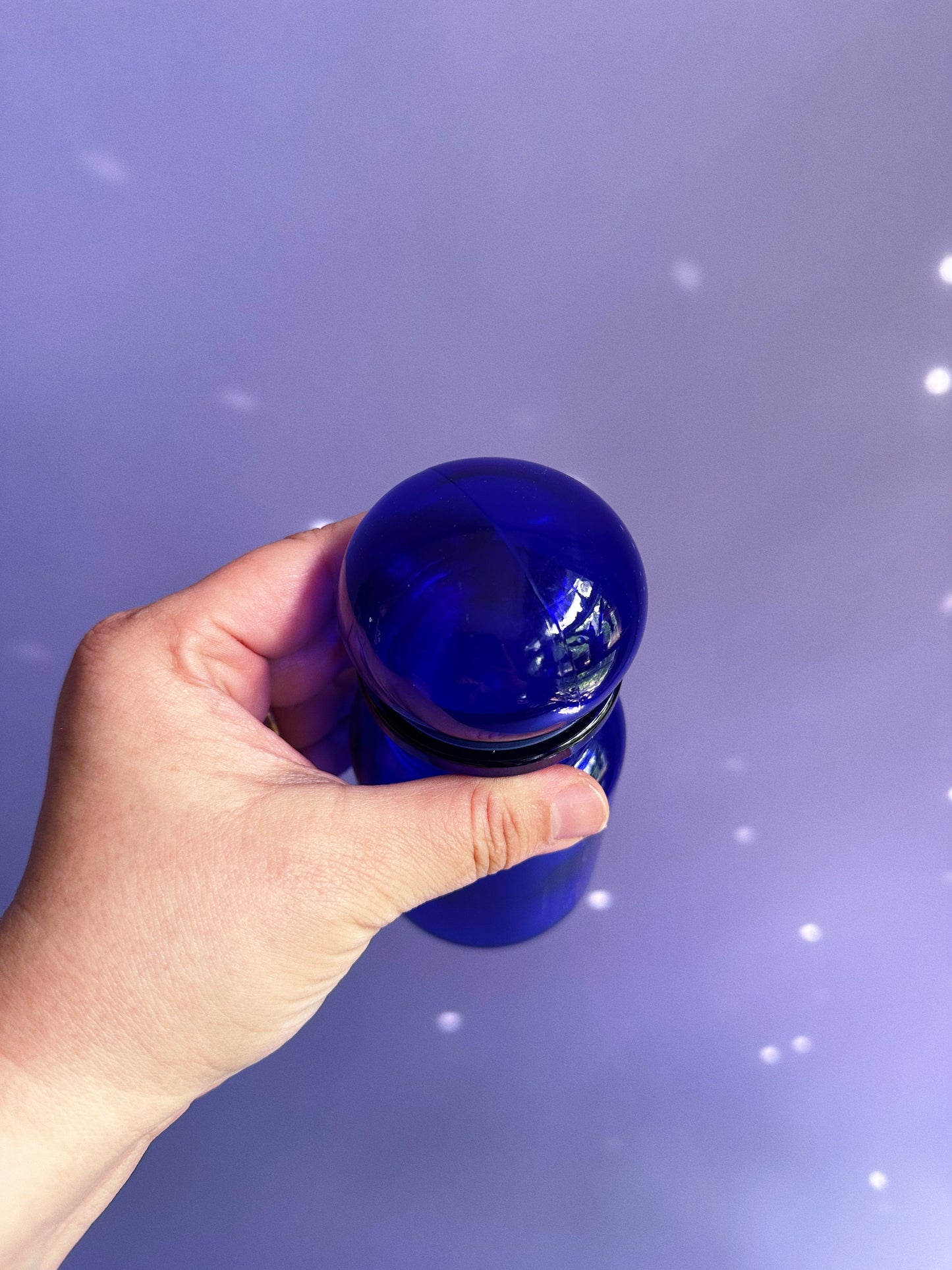 Vintage Apothecary Chemist Cobalt Blue Glass Container/Jar with Bubble Lid Belgium