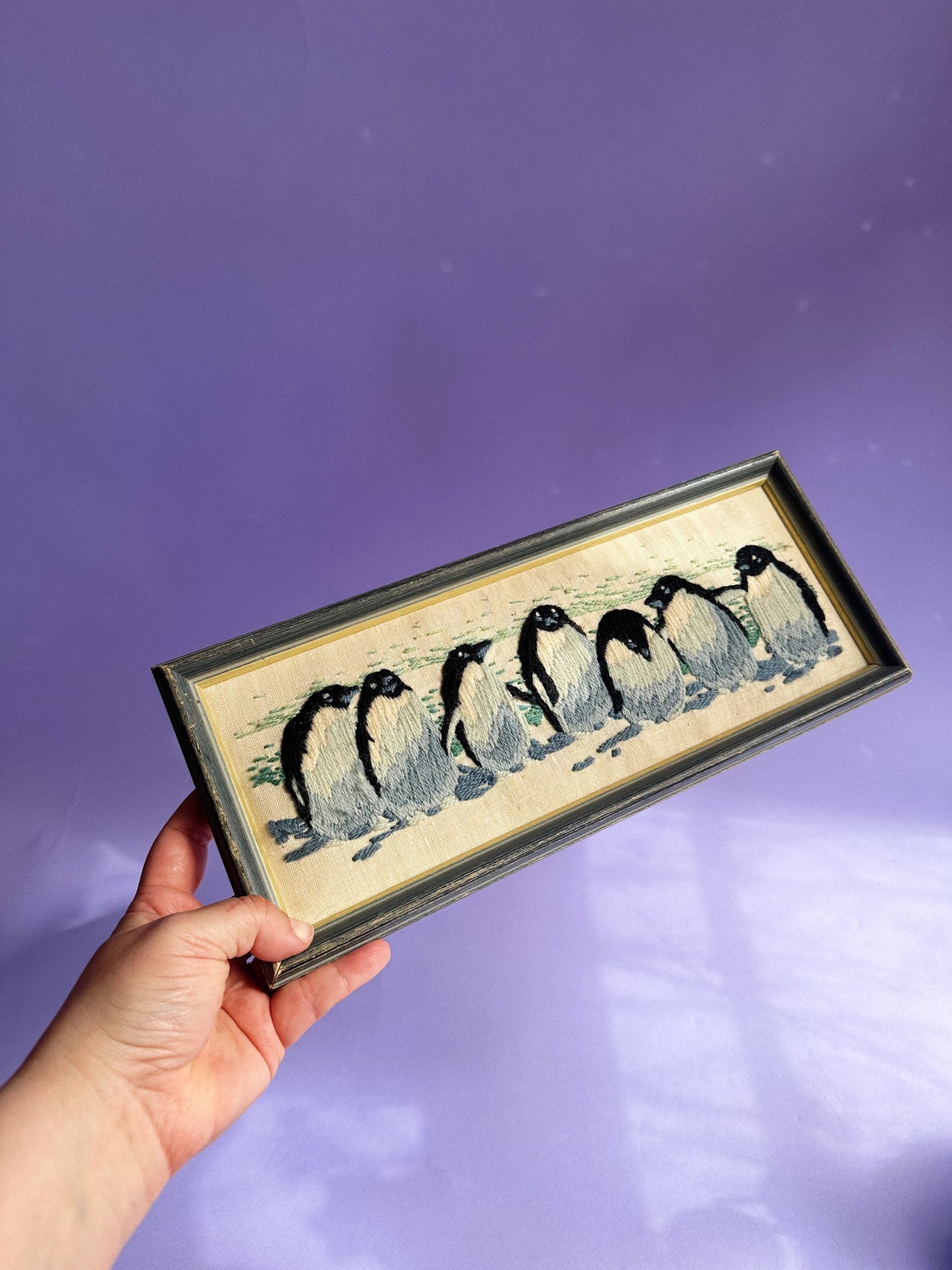 Vintage Penguin Crewel