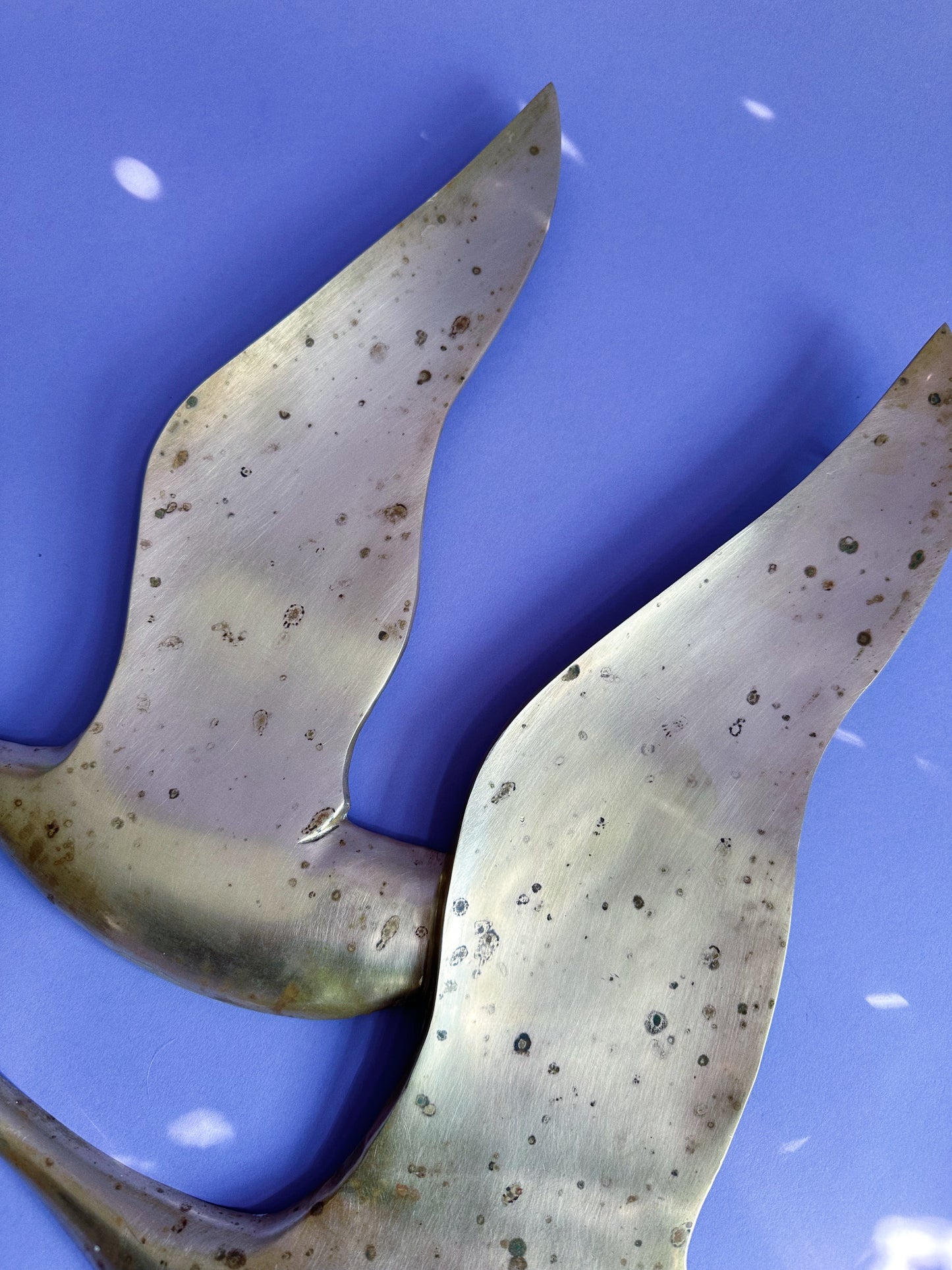 Vintage Brass Seagulls Wall Hanging MCM