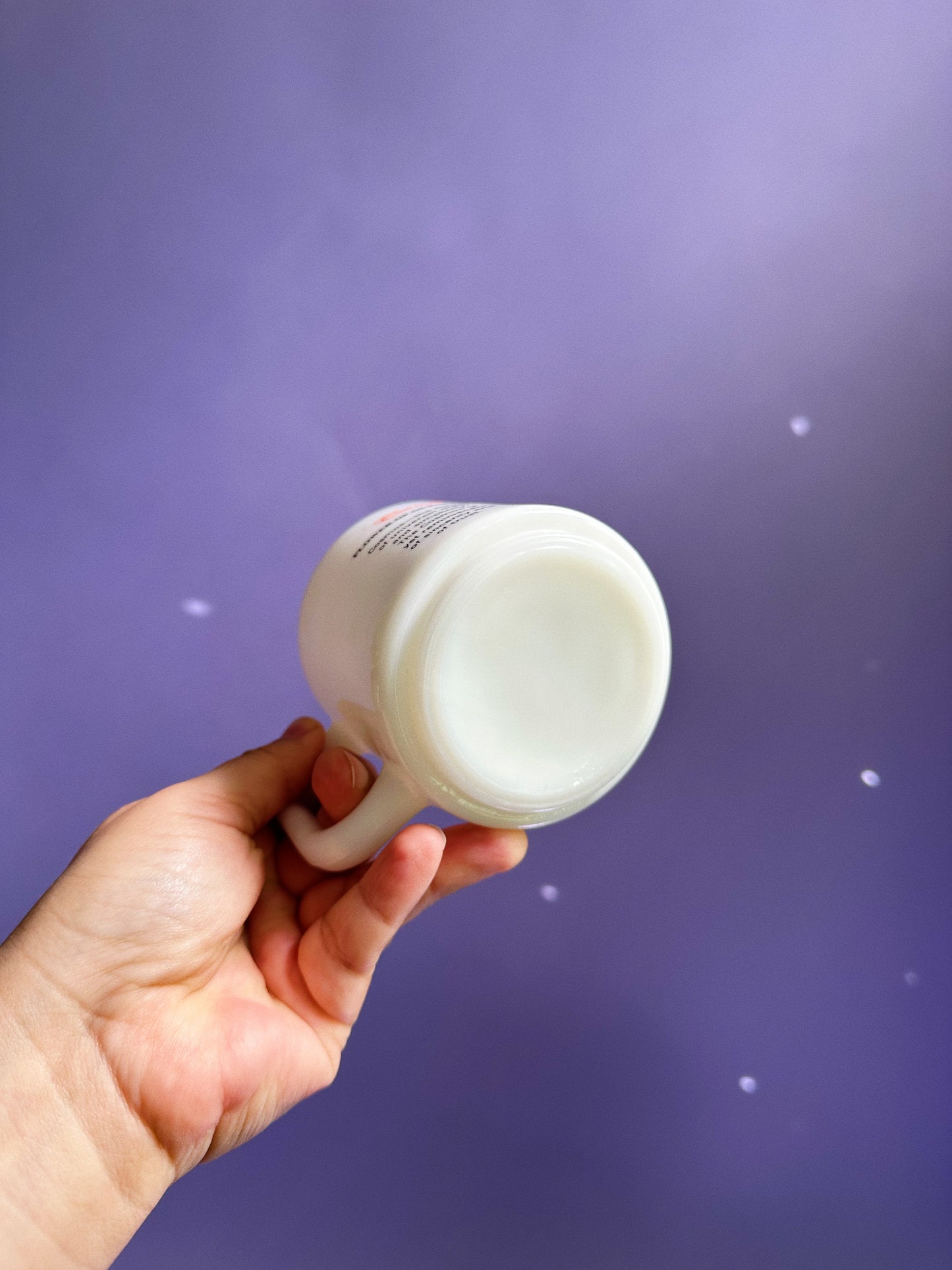 Vintage Brockway Flower of the Month Milk Glass Mug Cosmos October