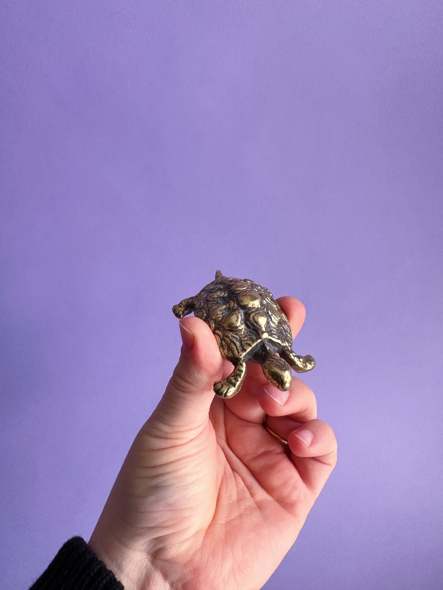 Vintage Brass Turtle Sculpture Paperweight