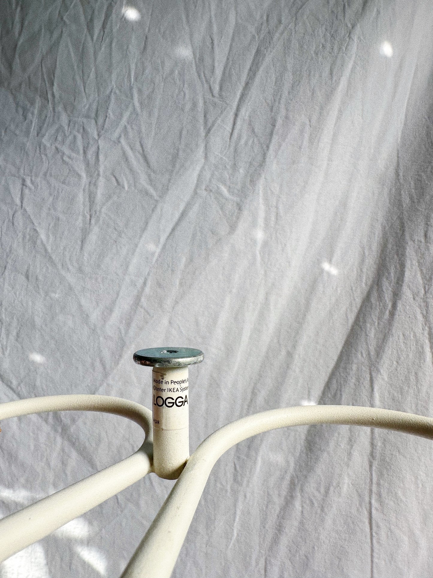 1999 IKEA LOGGA White Metal Wall Coat Rack