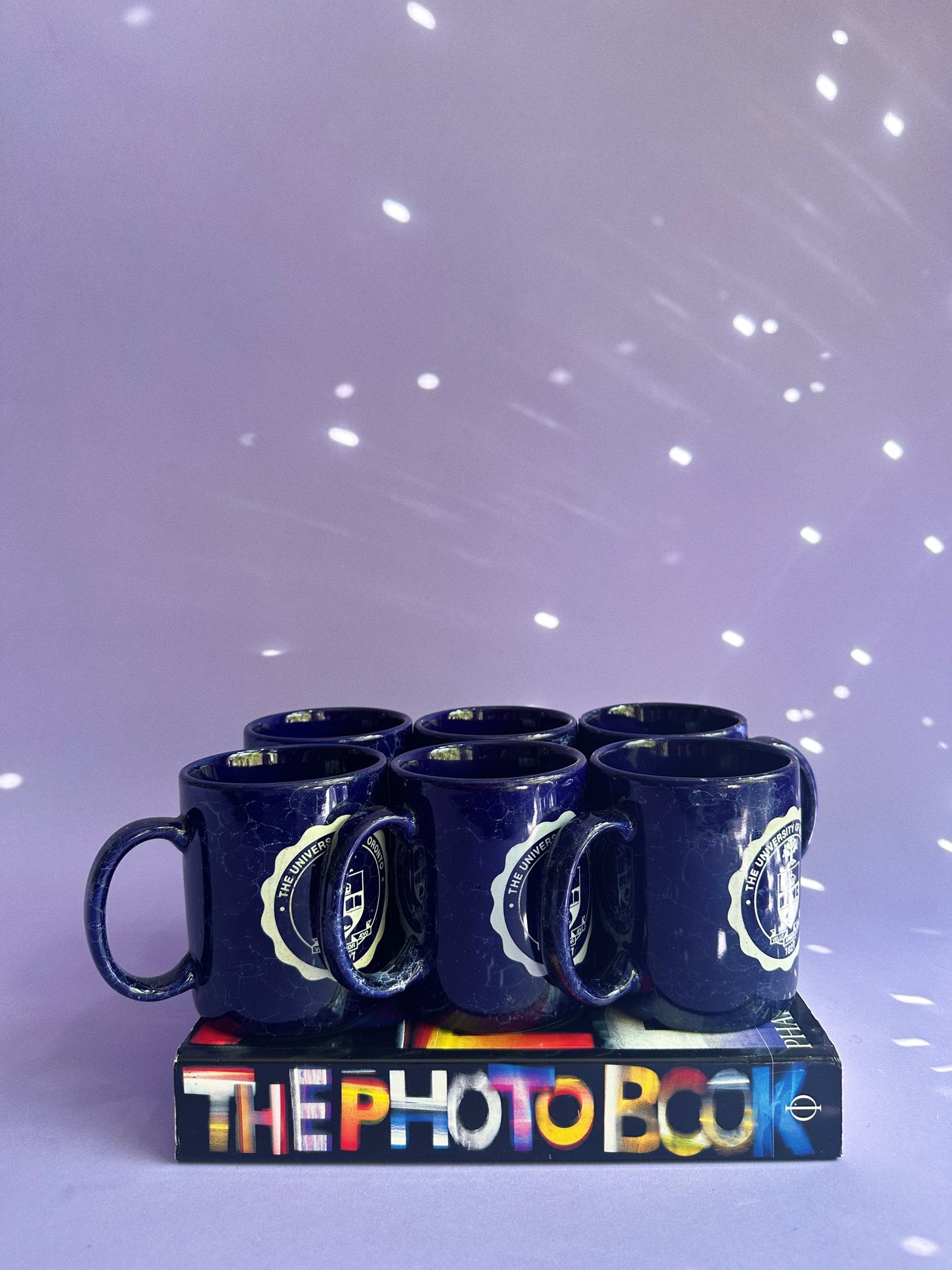 Vintage Navy Blue Ceramic U of T Coffee / Tea Mugs
