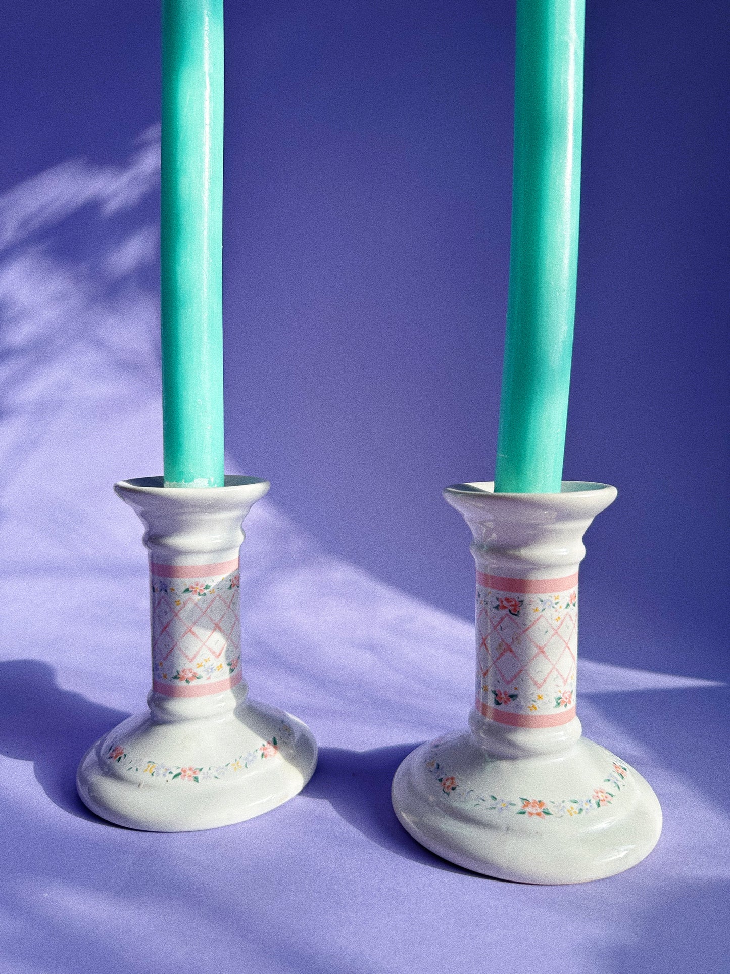 Cute Vintage Ceramic Candlesticks
