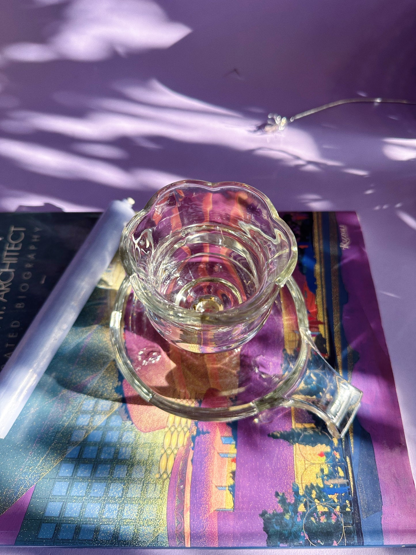 Vintage Glass Chamber Candlestick W Optional Tea Light Attachment