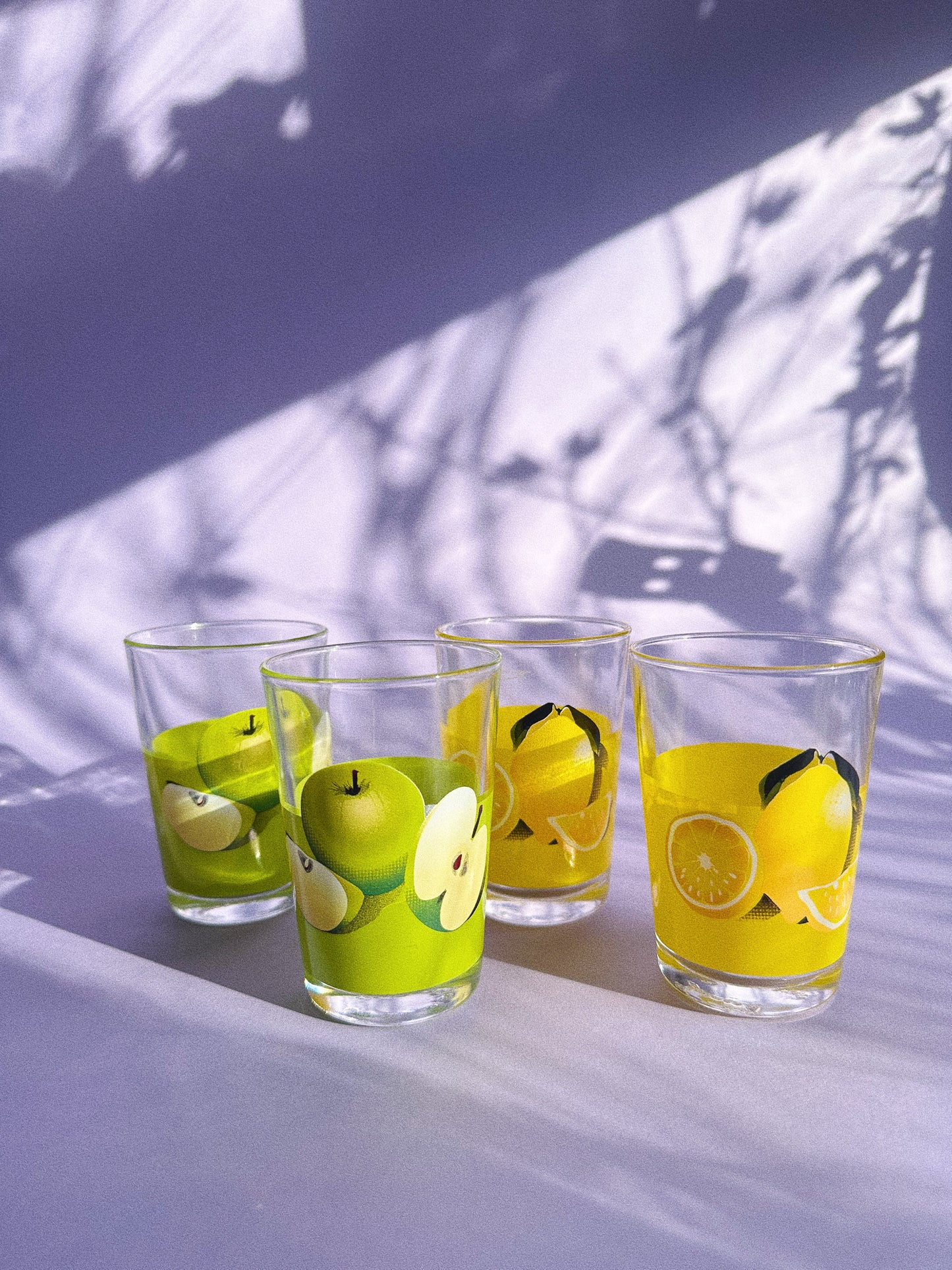 Vintage Lemon & Apple Juice Glasses