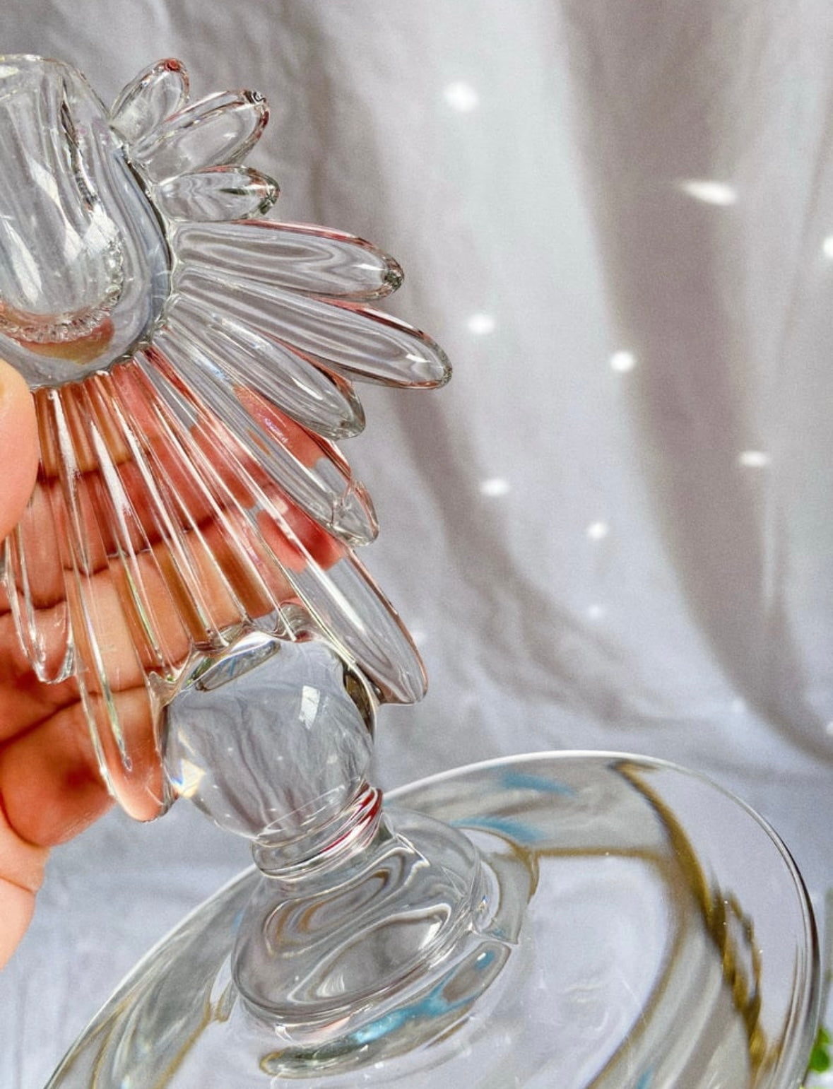 Pair of Manganese Glass Art Deco Starburst Candlesticks