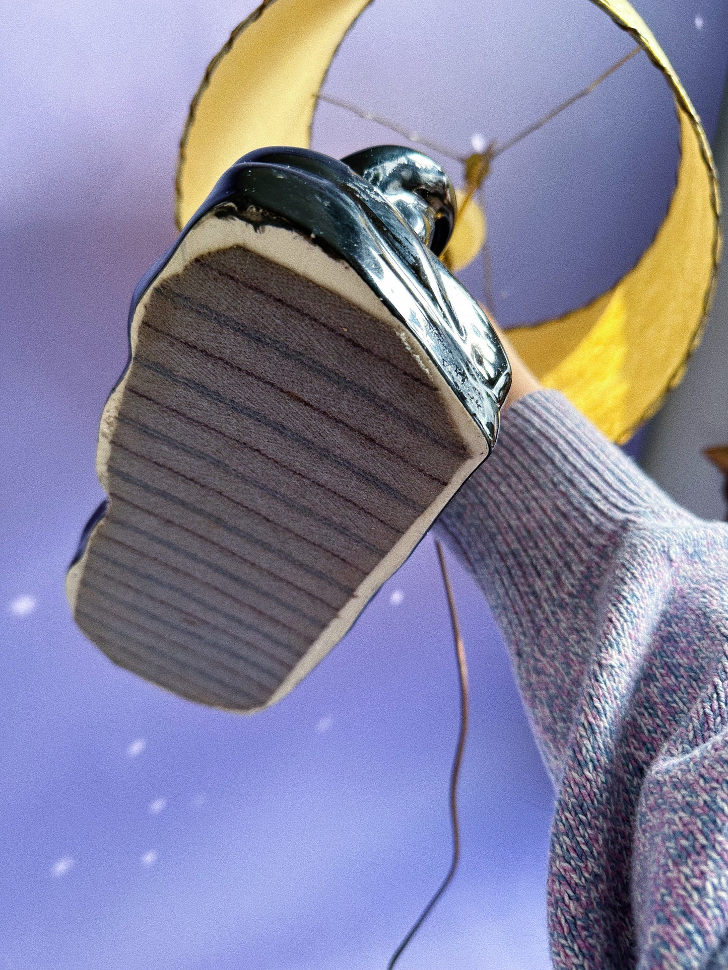 Vintage Mid-Century Modern Black Panther / Leopard TV Lamp w/ Fiberglass Shade