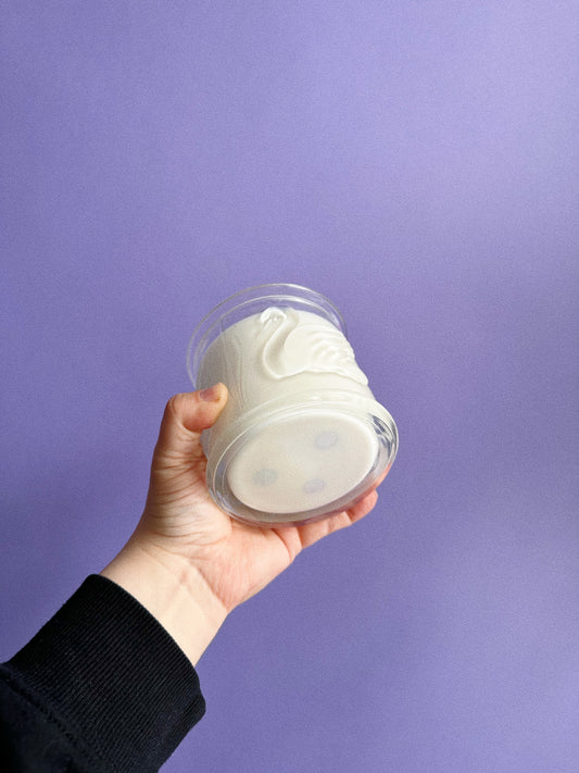 Vanilla Mint & Lavender Candle in a Vintage Swan Gloria Vanderbilt Lidded Glass Jar