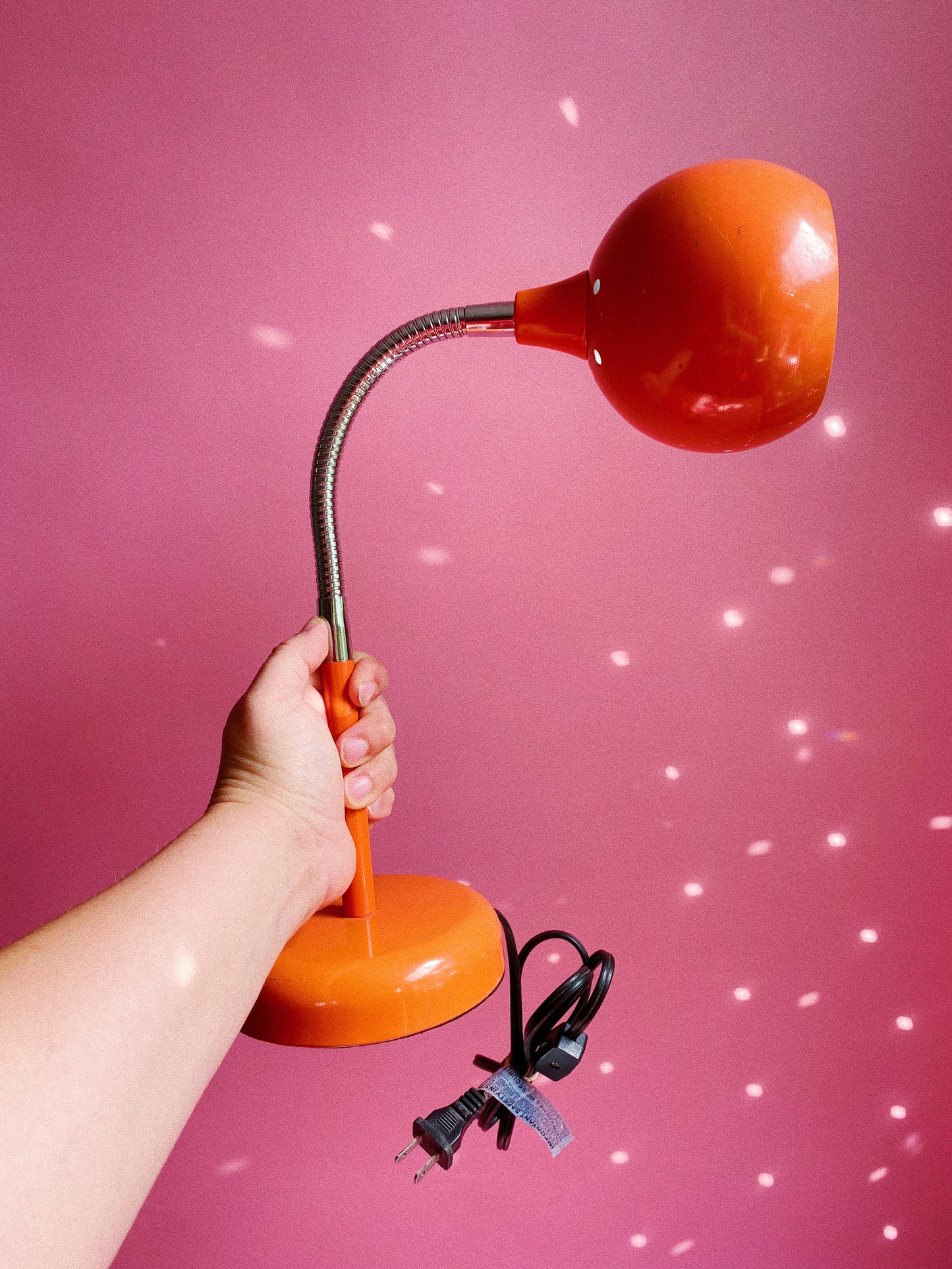 Vintage Orange Gooseneck Office / Table Lamp