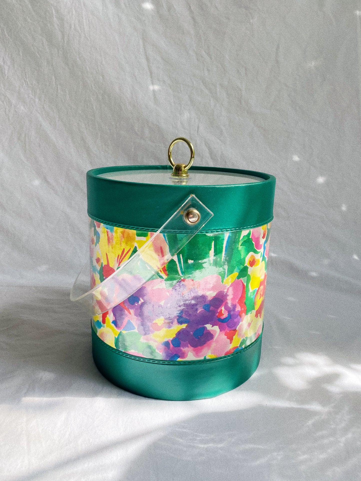 Vintage 80s Floral Ice Bucket