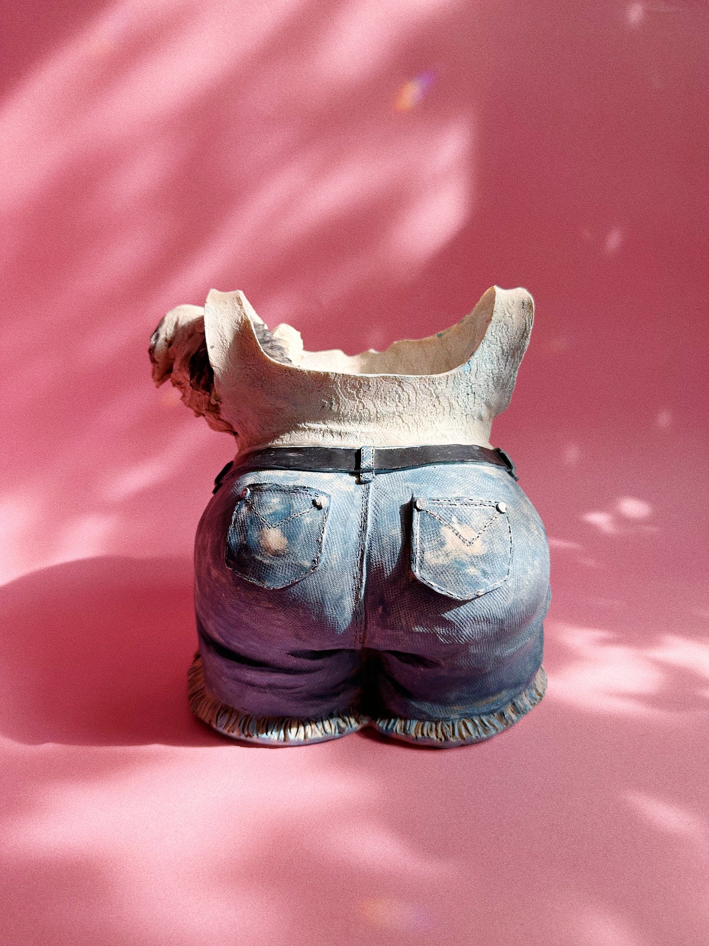 Fun Unglazed Ceramic Body Planter