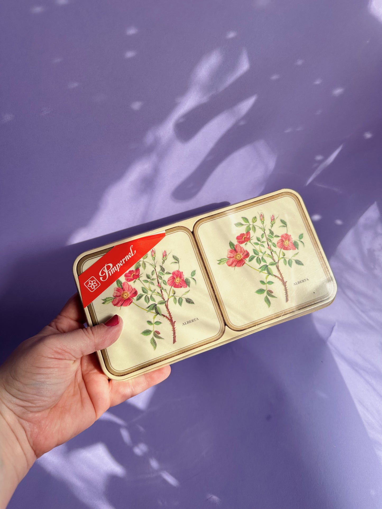 Vintage Pimpernel Alberta Floral Botanical Coasters Set of 6