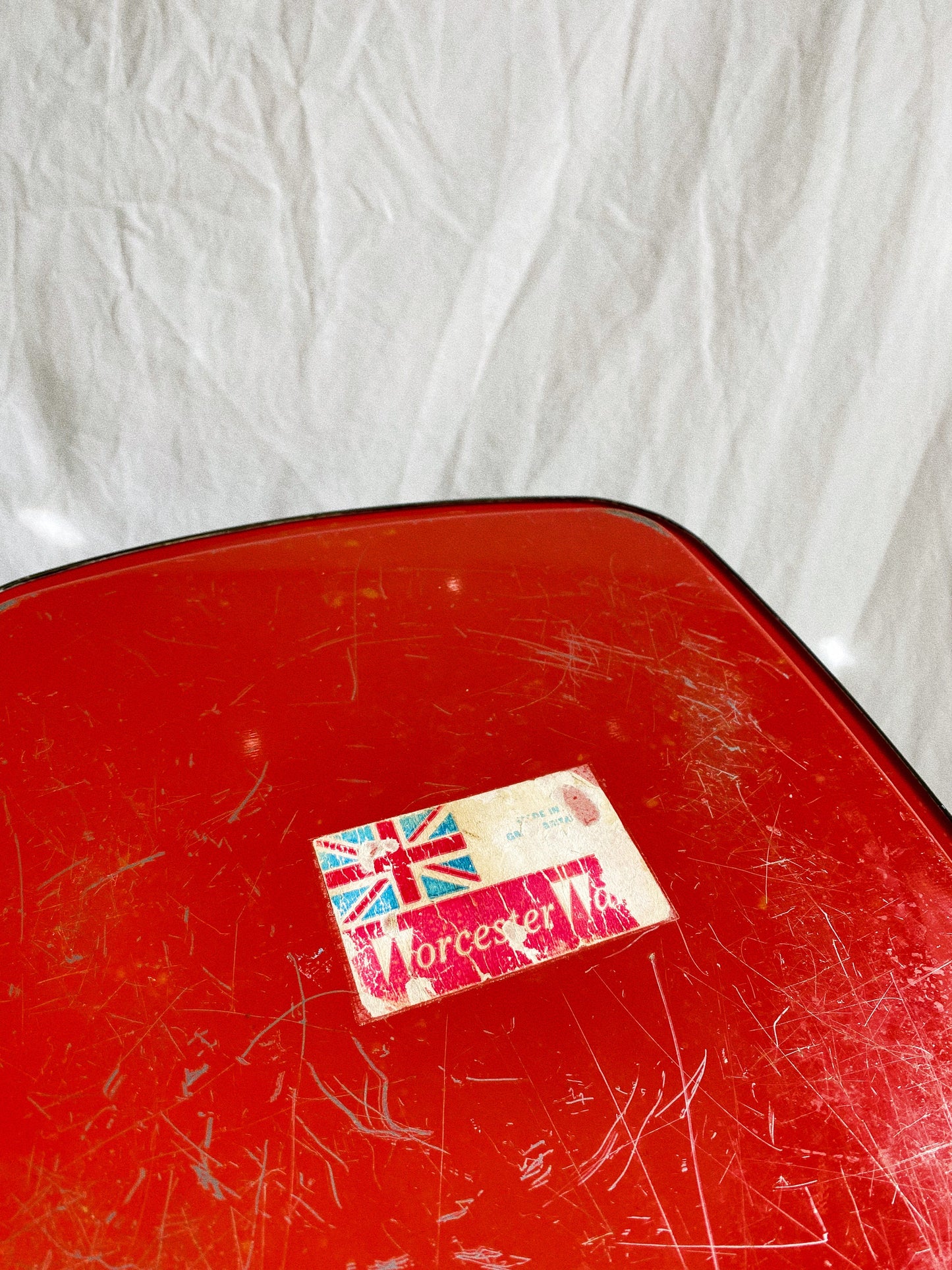 Vintage Black & Floral Metal Worcester Ware Tray