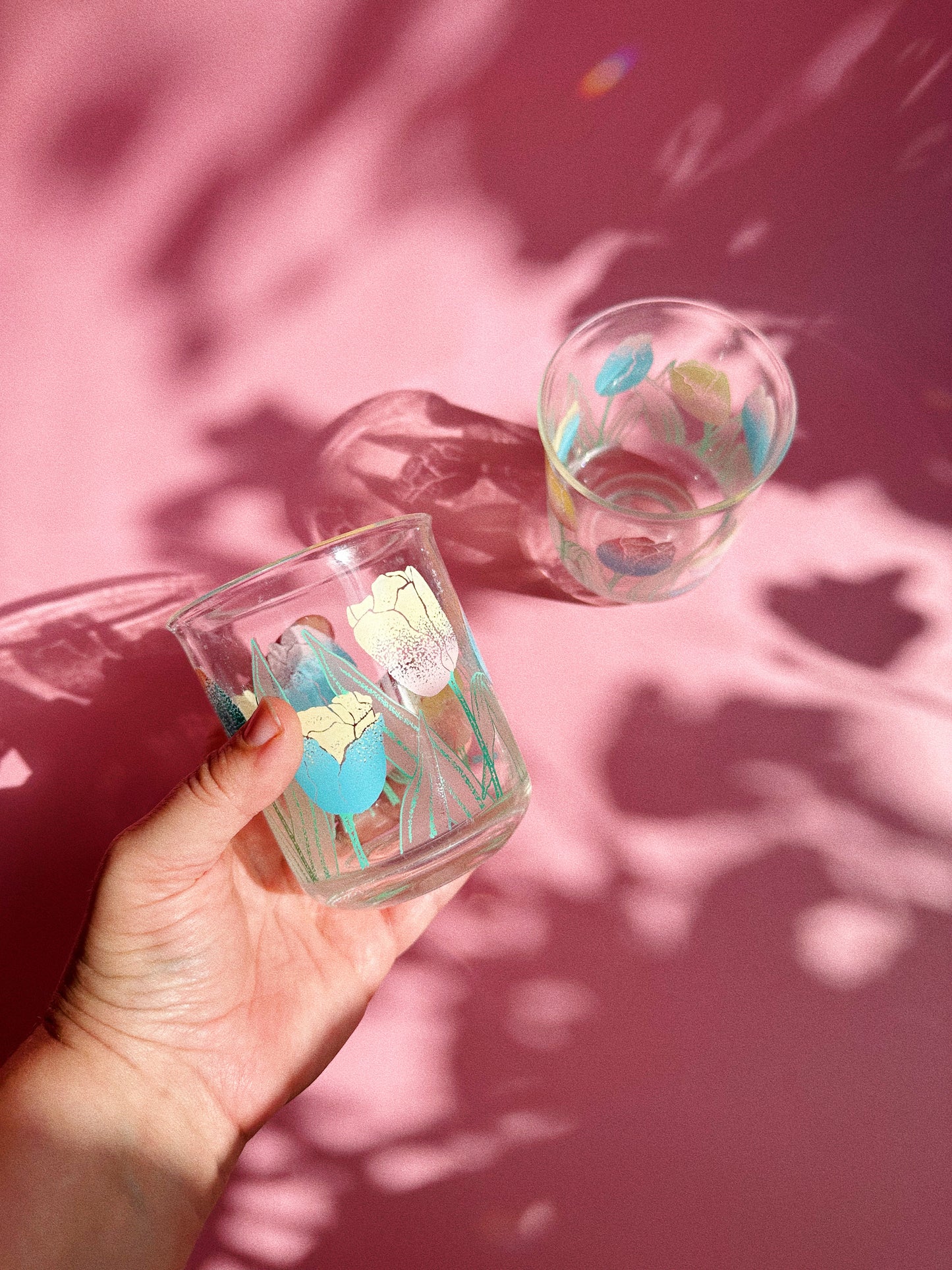 Vintage Short Culver Tulip Acrylic Tumblers