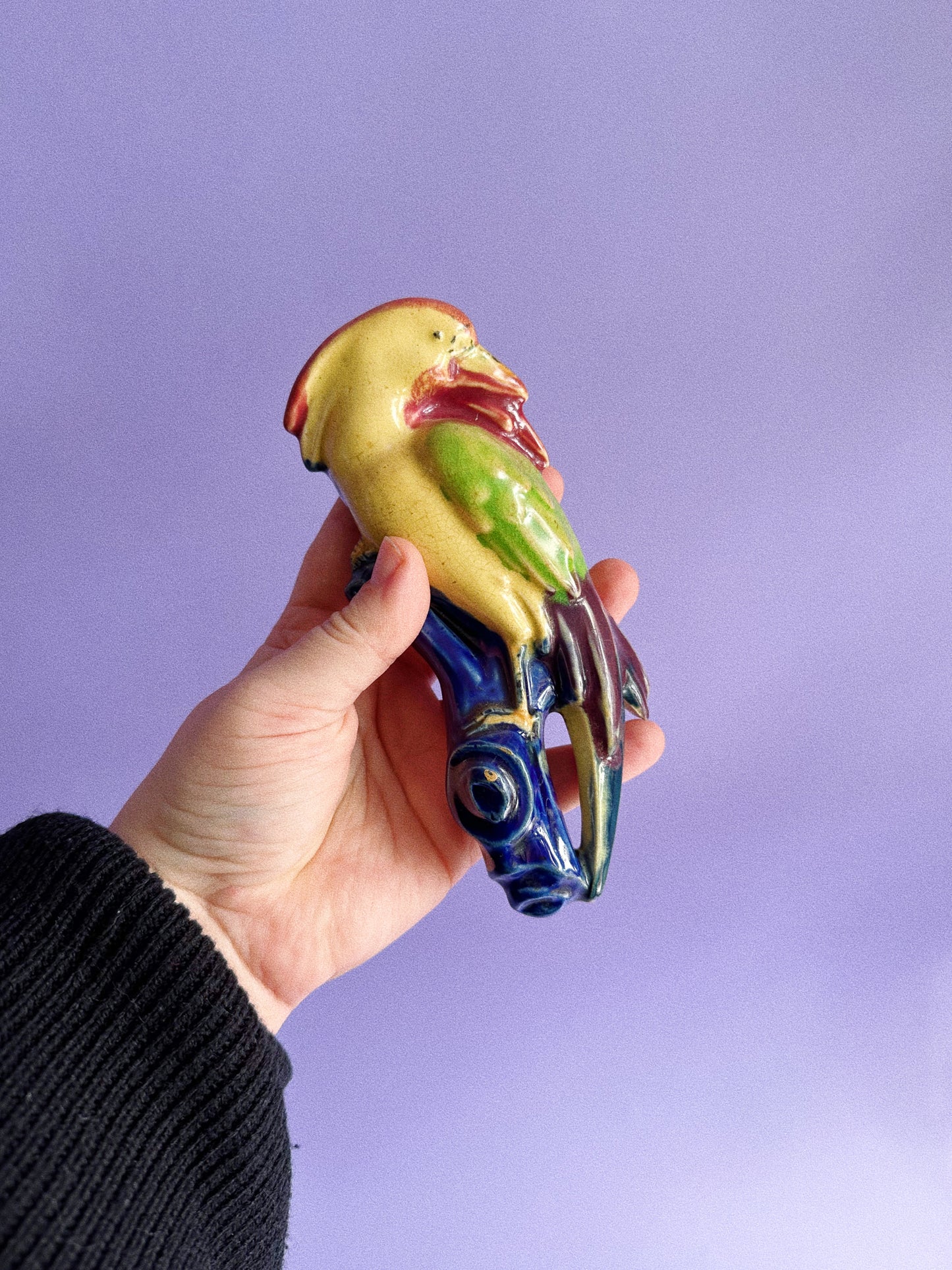 Vintage Glazed Bird Wall Pocket