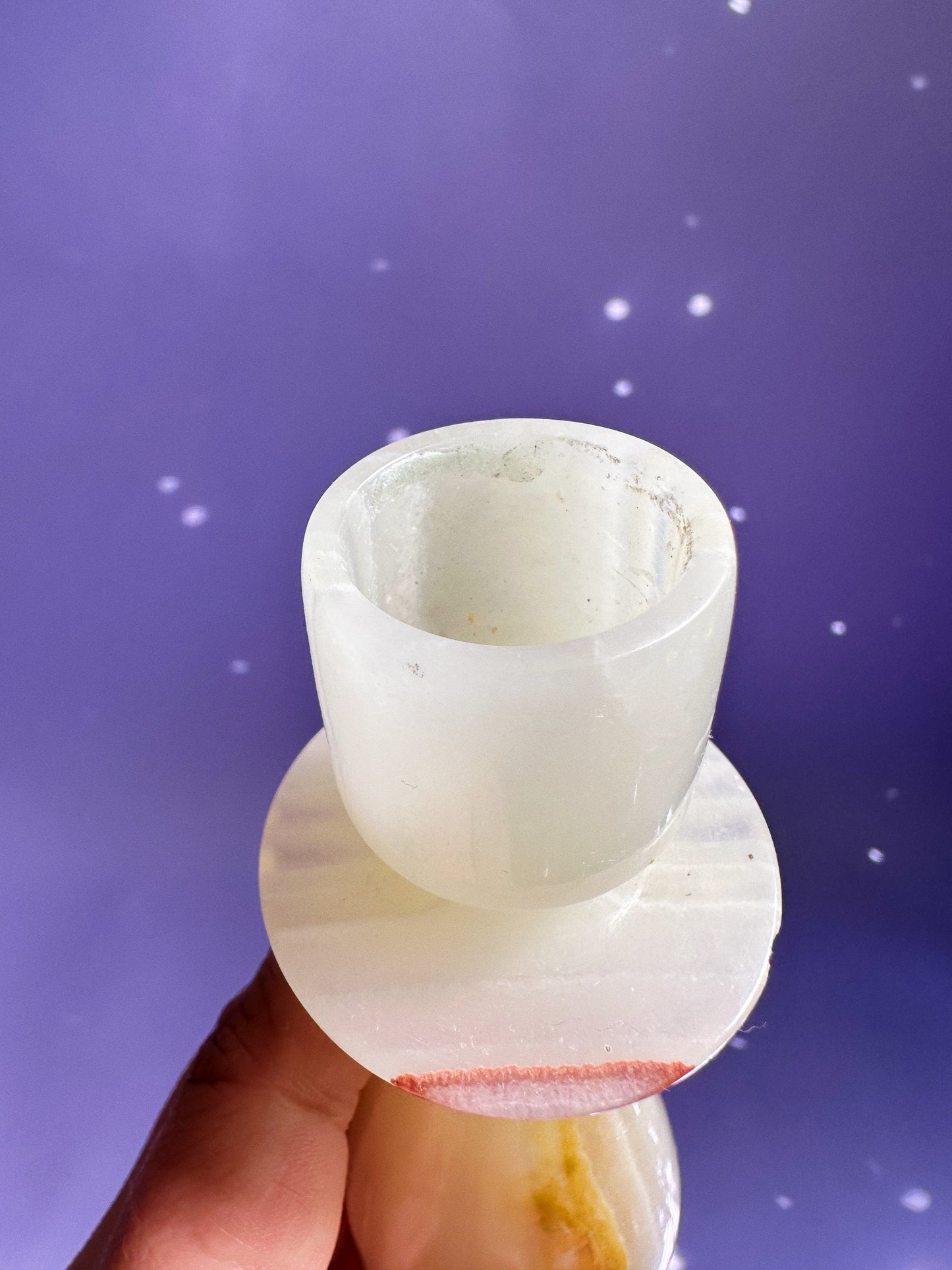 Vintage Onyx Stone Candlestick Taper Candle Holder