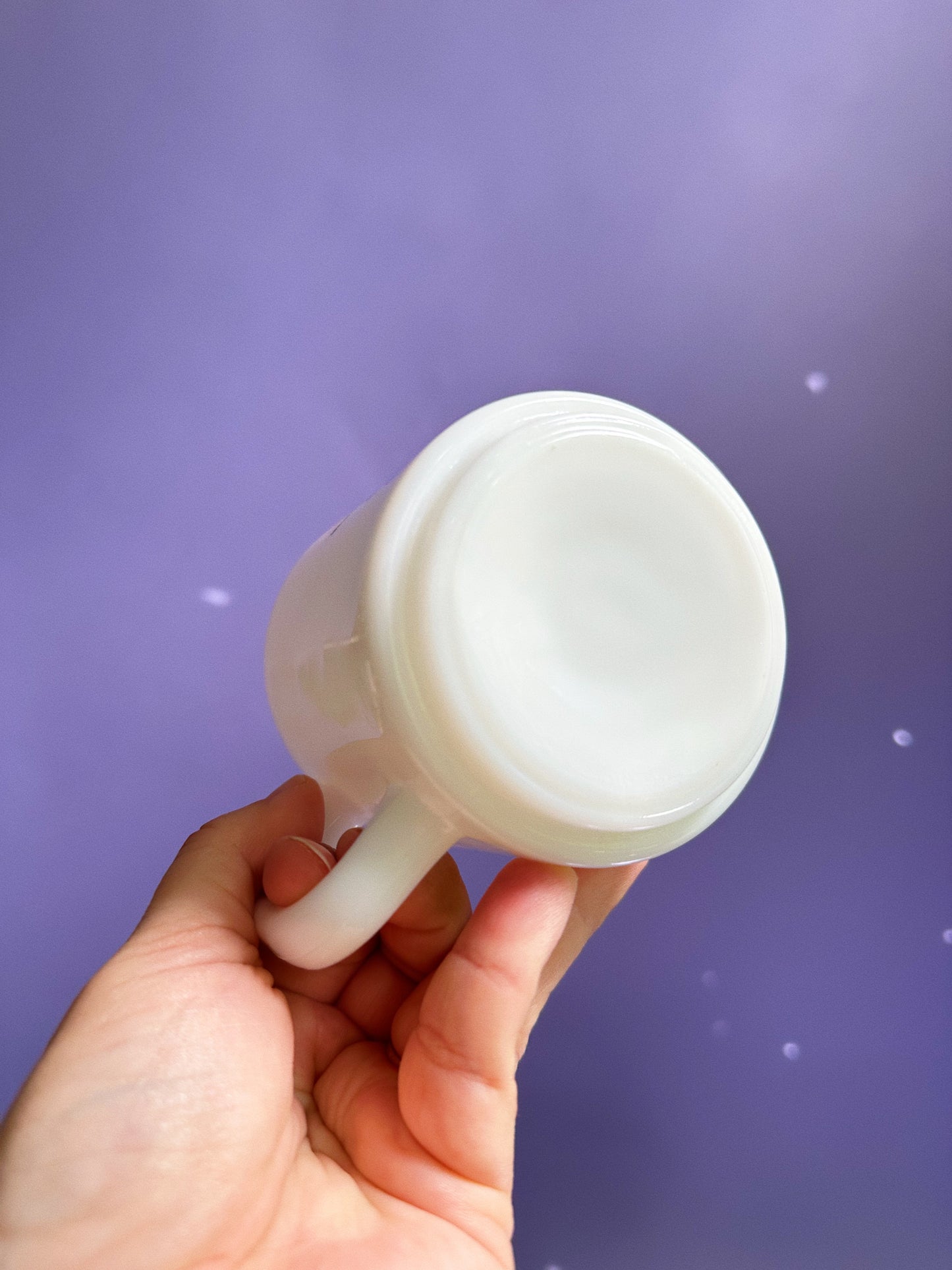 Vintage Brockway Flower of the Month Milk Glass Mug Carnation January