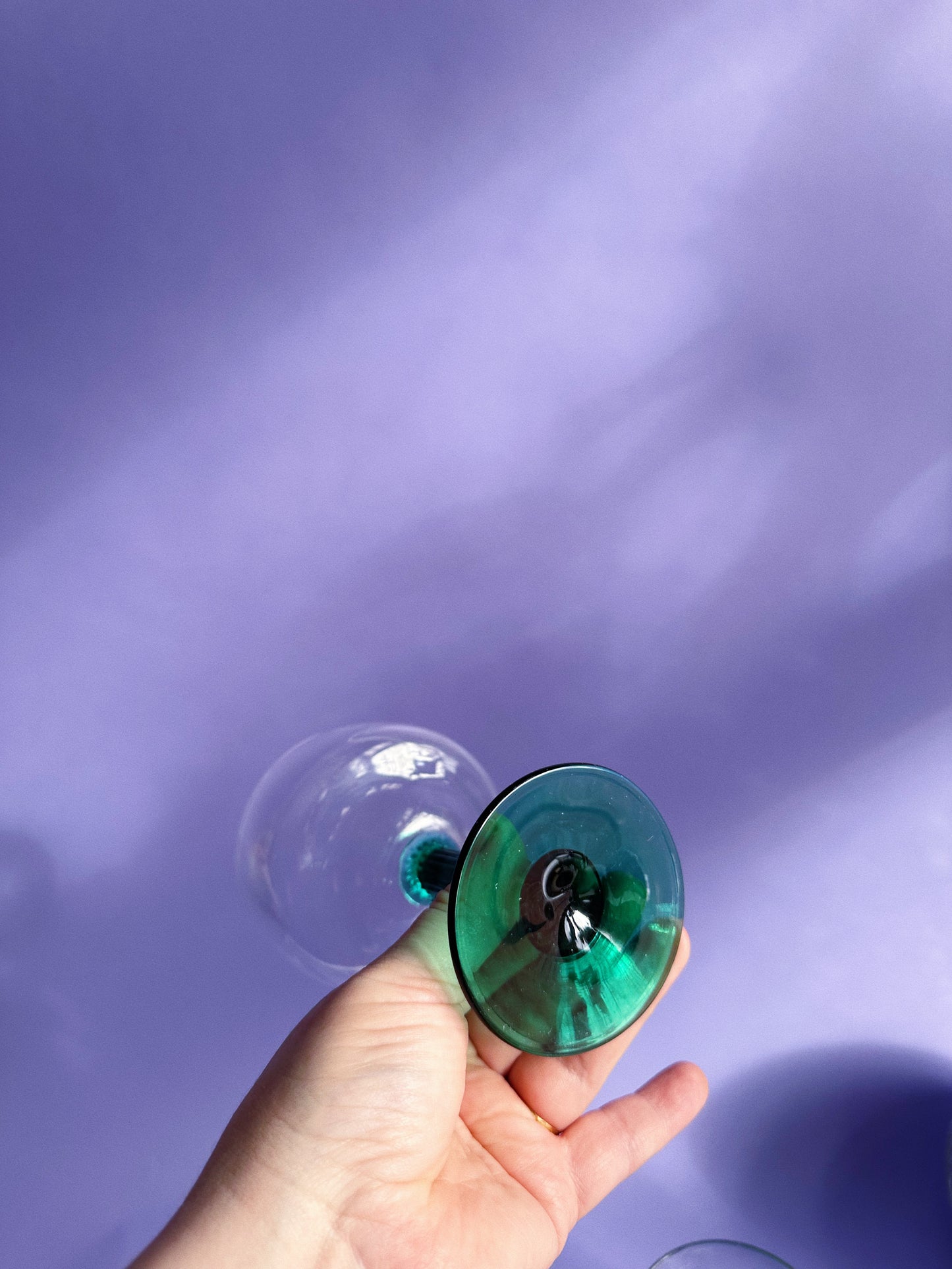 Libbey Cactus Margarita Glasses Set of 2 Green Stem Clear Glass